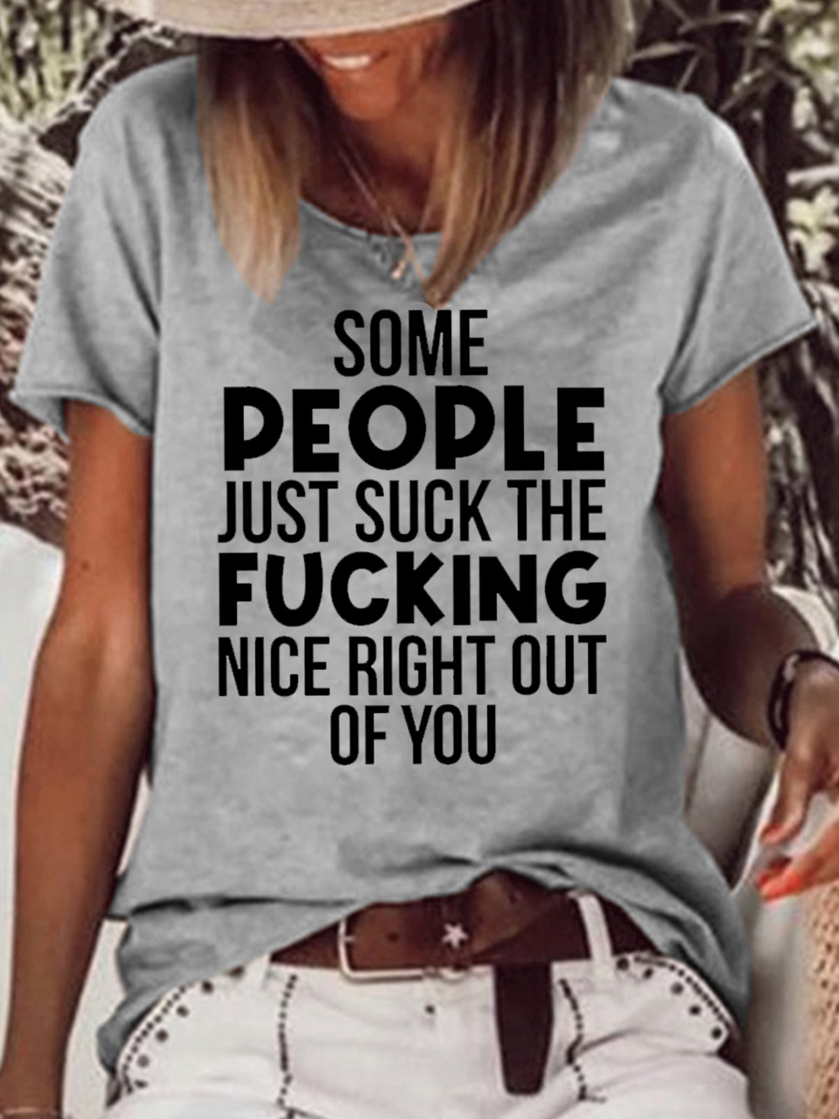 Womens Some People Just Suck The Nice Right Out Of You Crew Neck T-Shirt