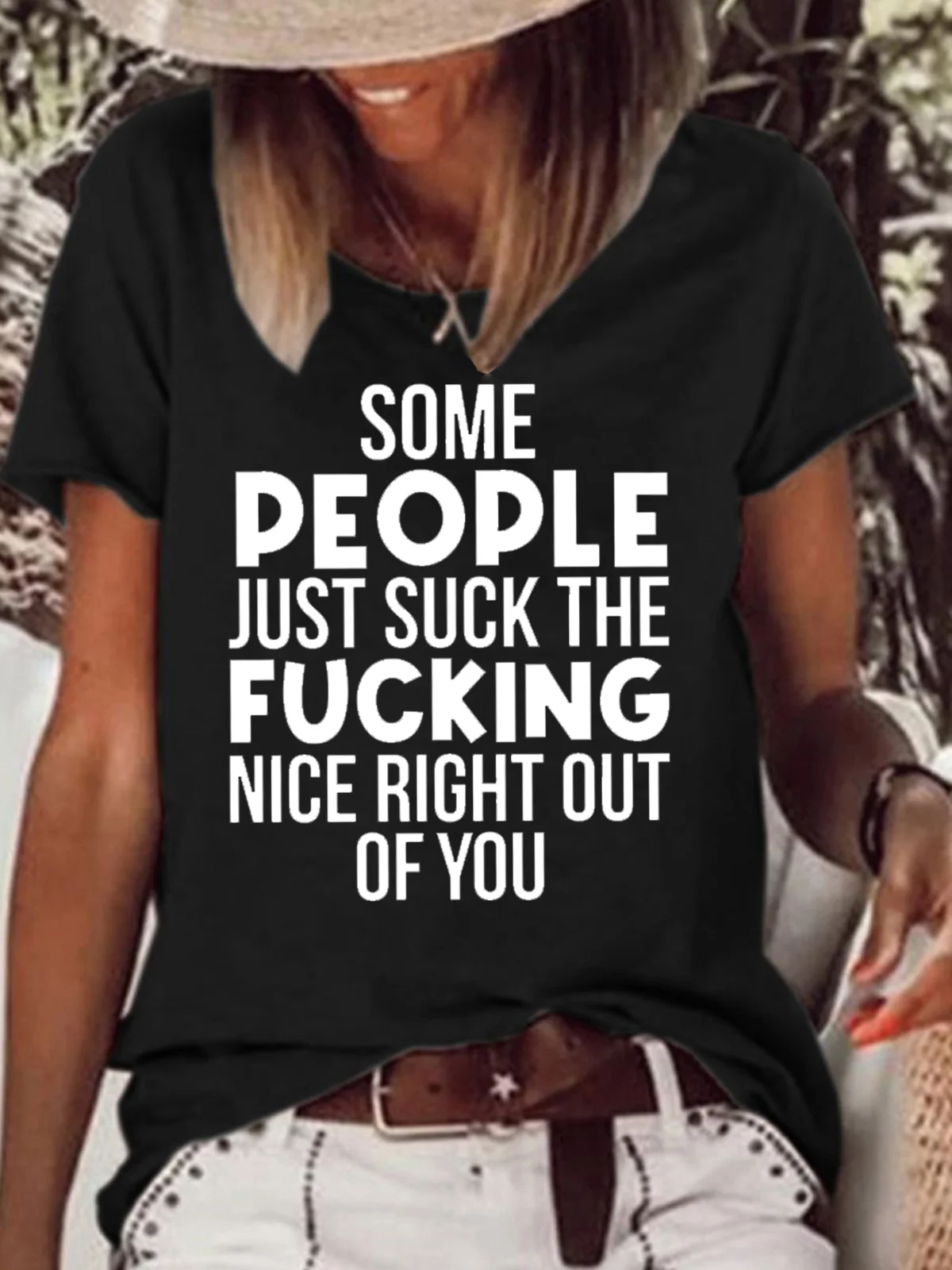 Womens Some People Just Suck The Nice Right Out Of You Crew Neck T-Shirt