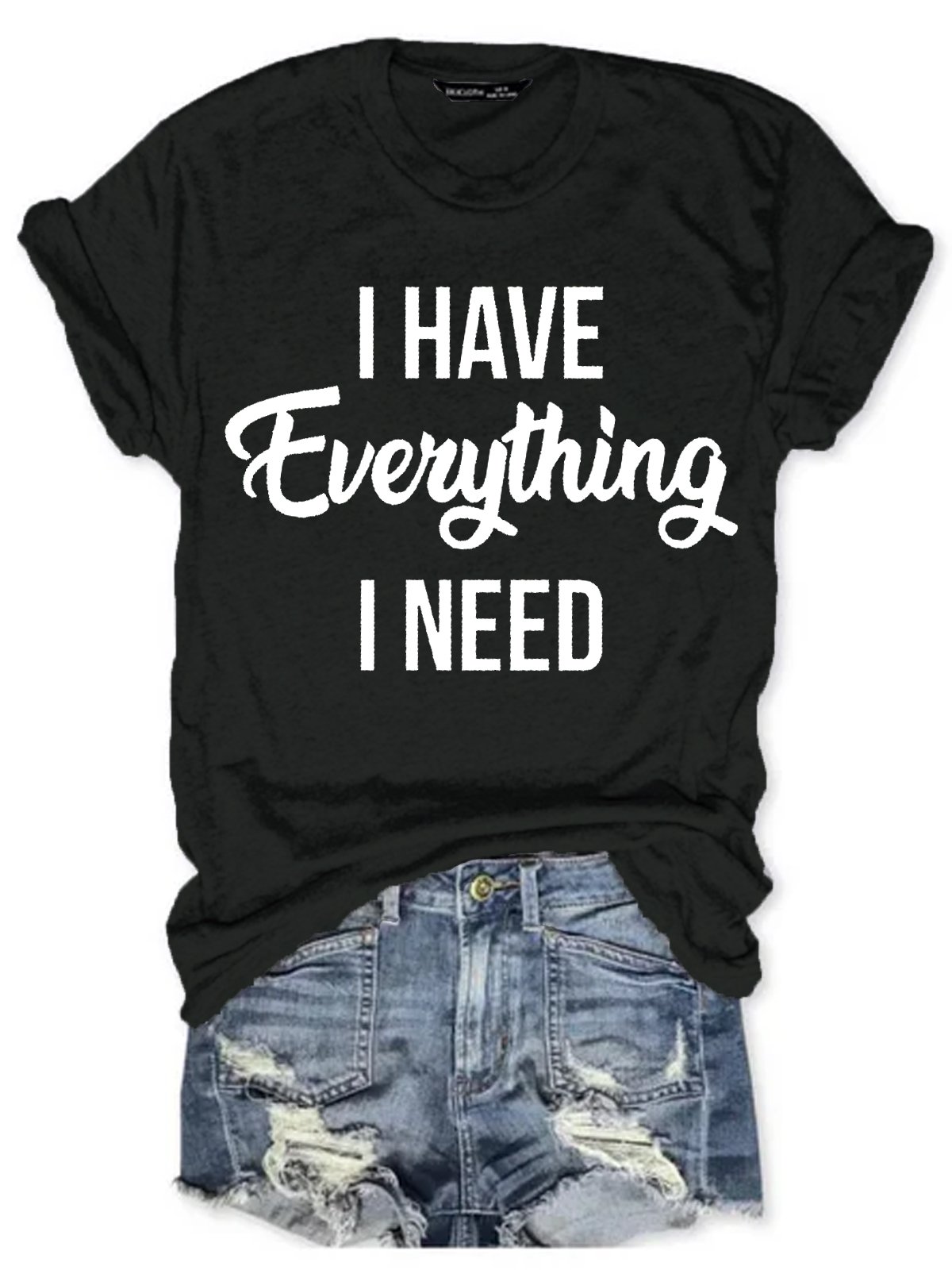 Womens I Am Everything Grandma& Grandkid Matching Casual T-Shirt