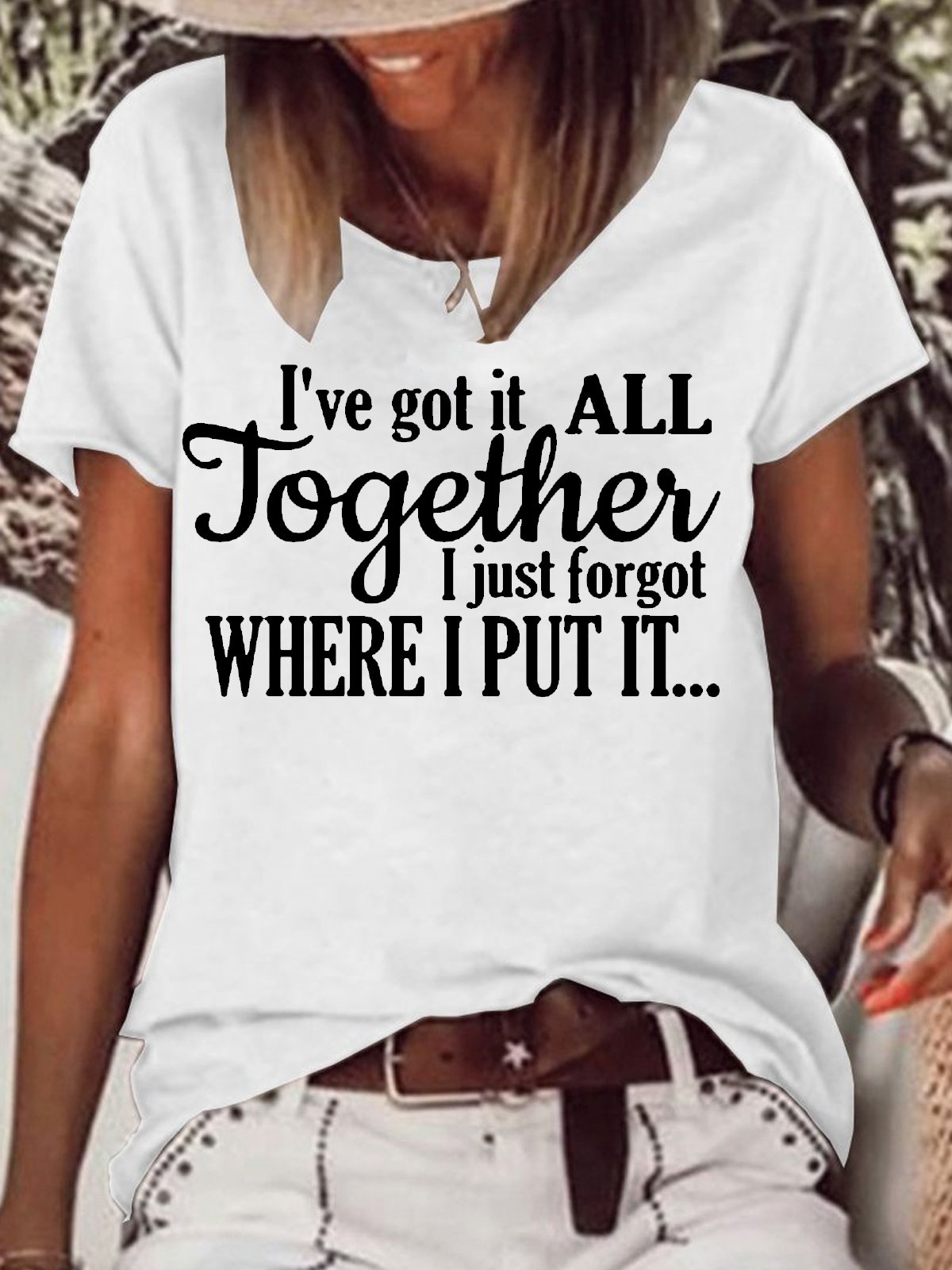 Womens I've Got It All Together I Just Forgot Where I Put It Crew Neck Cotton-Blend T-Shirt