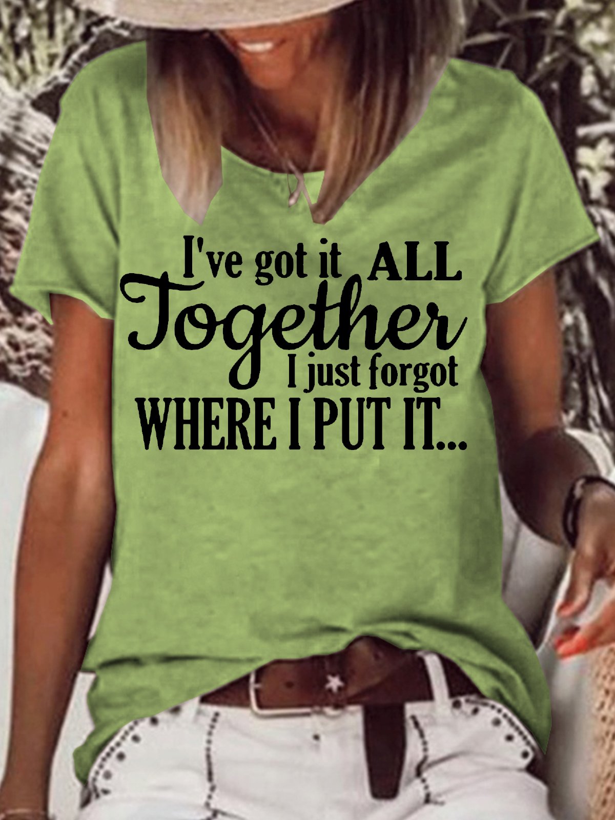 Womens I've Got It All Together I Just Forgot Where I Put It Crew Neck Cotton-Blend T-Shirt