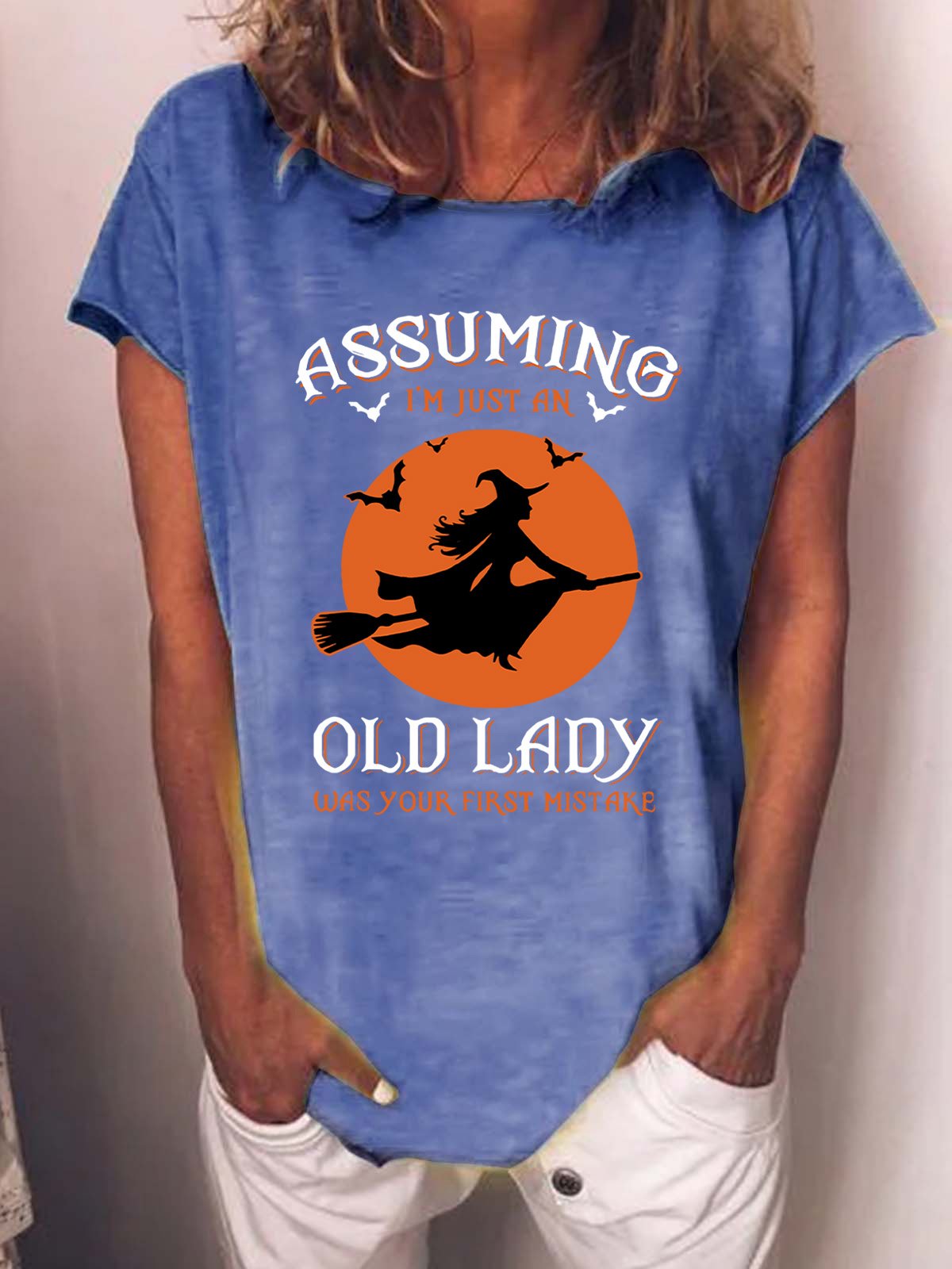 Assuming I'm Just An Old Lady Was Your First Mistake Women's Halloween T-Shirt