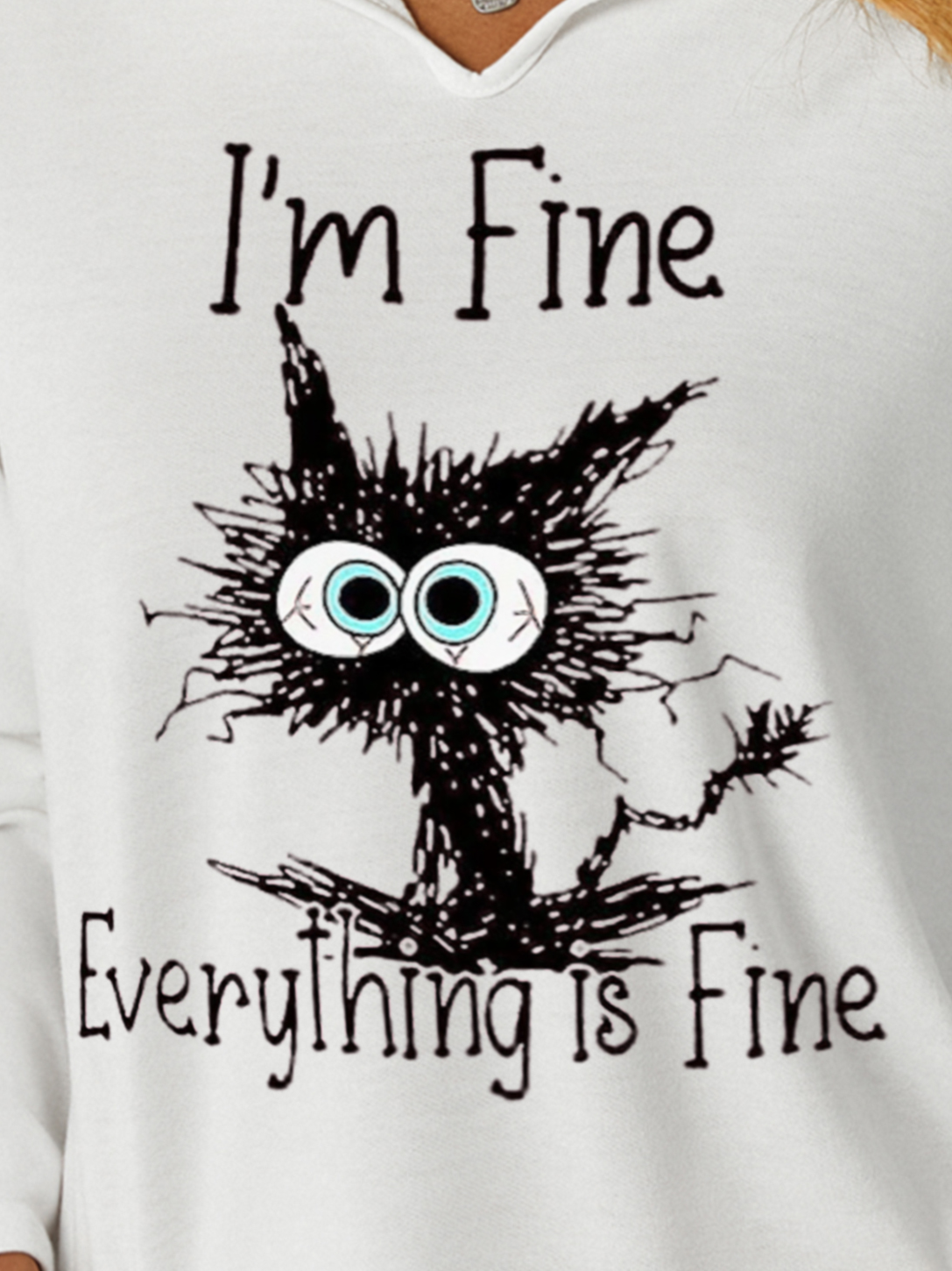 I'm Fine Everything Is Fine With Crazy Cat Women's Sweatshirt