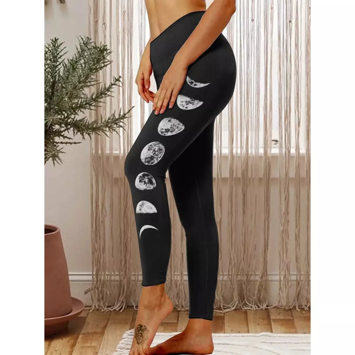 Womens Moon Print Leggings