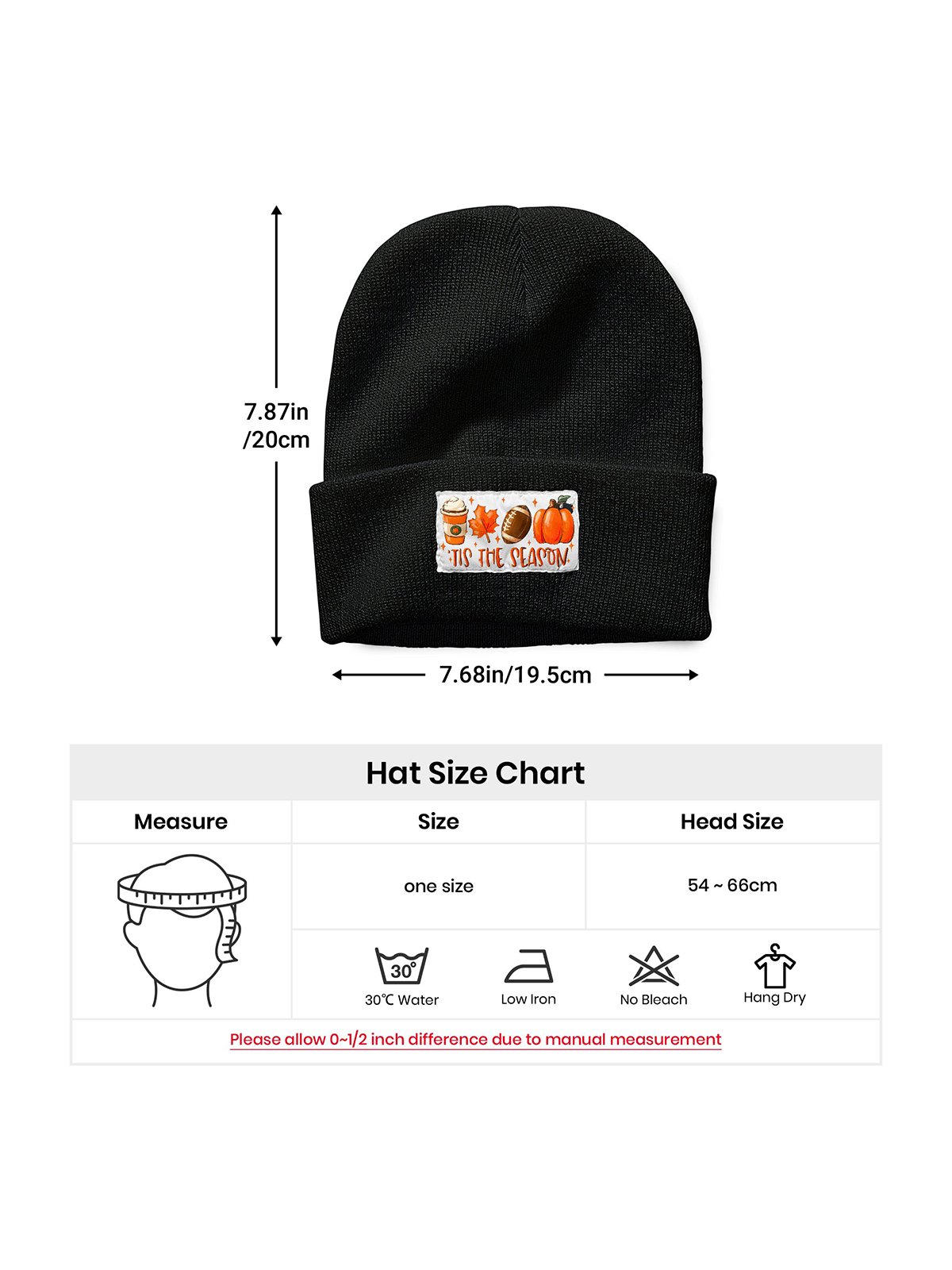 This The Season Pumpkin Halloween Graphic Beanie Hat