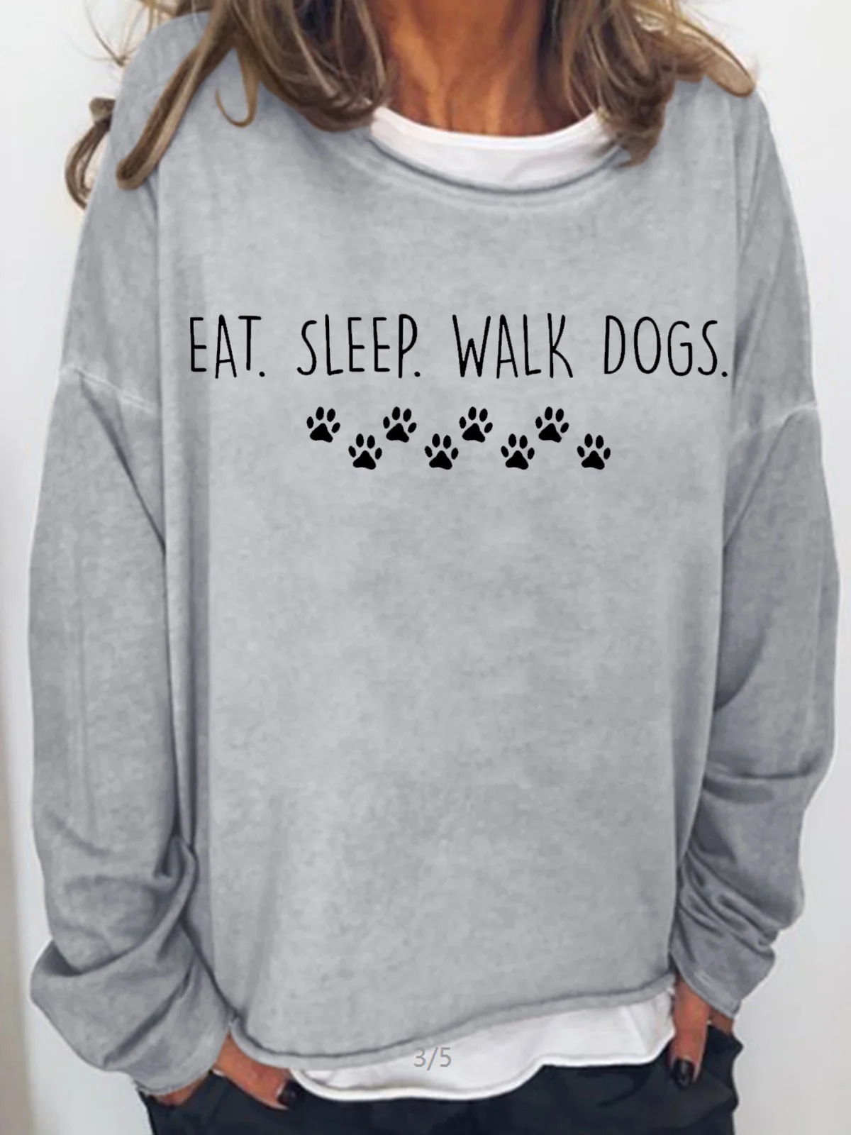 Womens Funny Dog Lover Cozy Crew Neck Sweatshirt