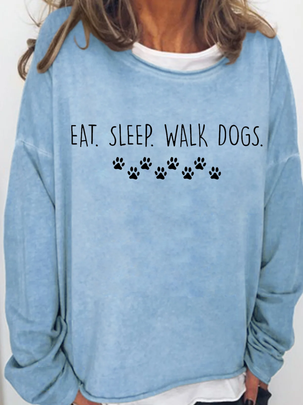 Womens Funny Dog Lover Cozy Crew Neck Sweatshirt