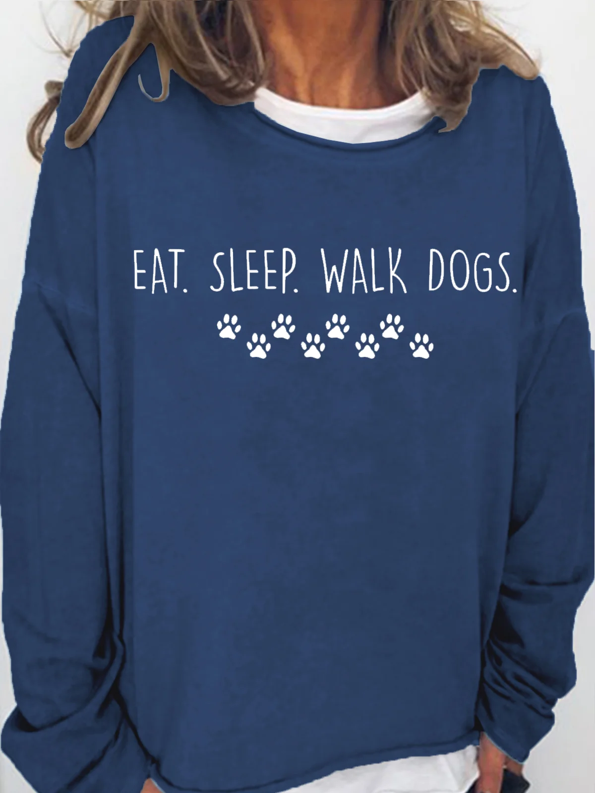 Womens Funny Dog Lover Cozy Crew Neck Sweatshirt