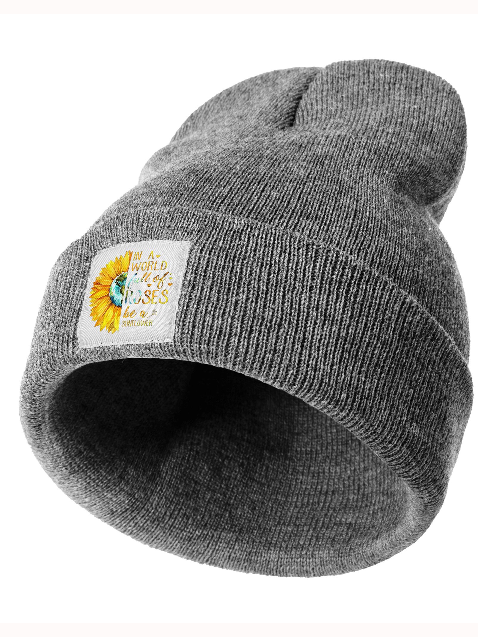 In A World Full Of Rose Be A Sunflower Animal Graphic Beanie Hat