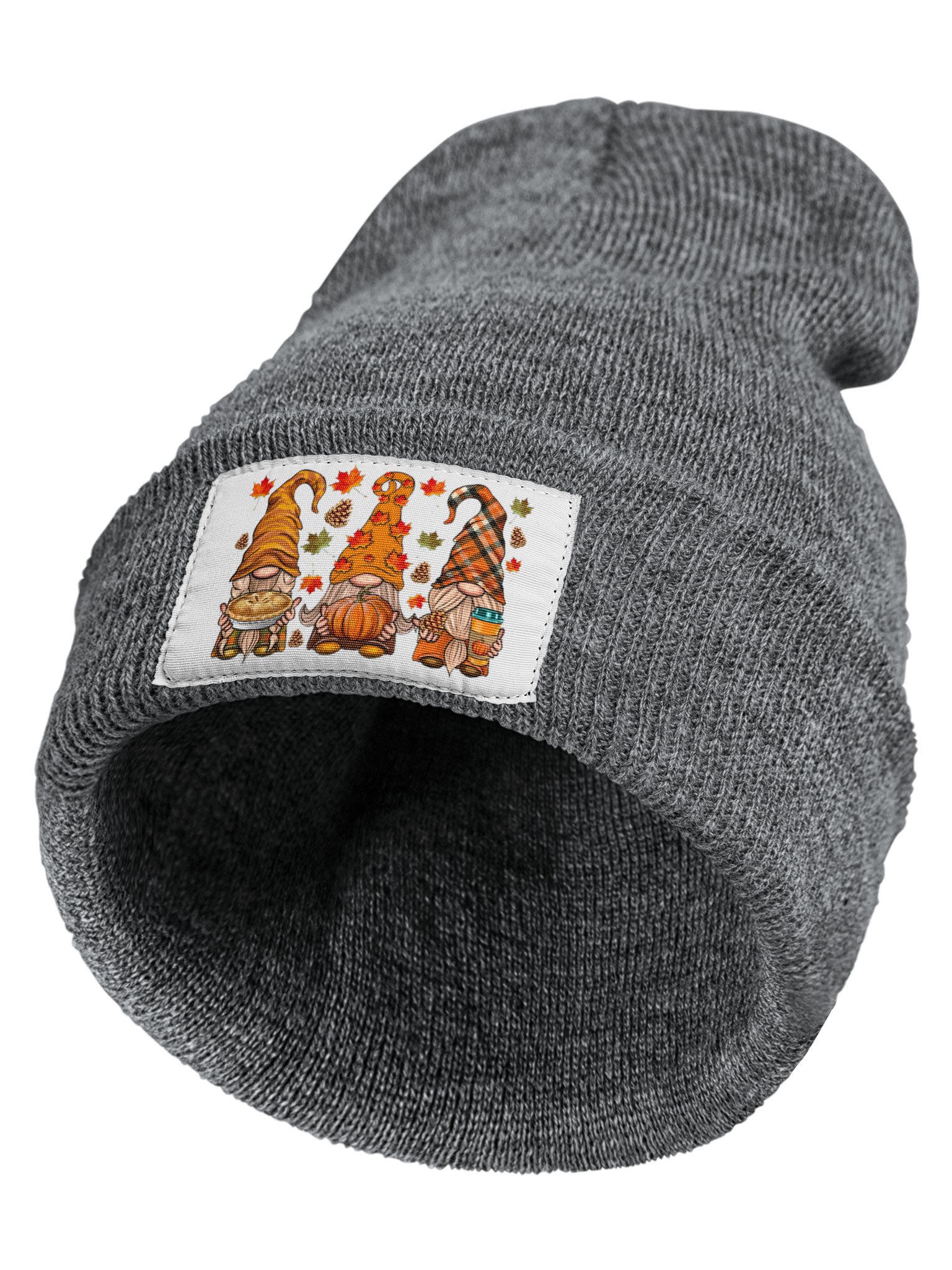 Fall Gnomes Autumn Pumpkin Halloween Thanksgiving Graphic Beanie Hat