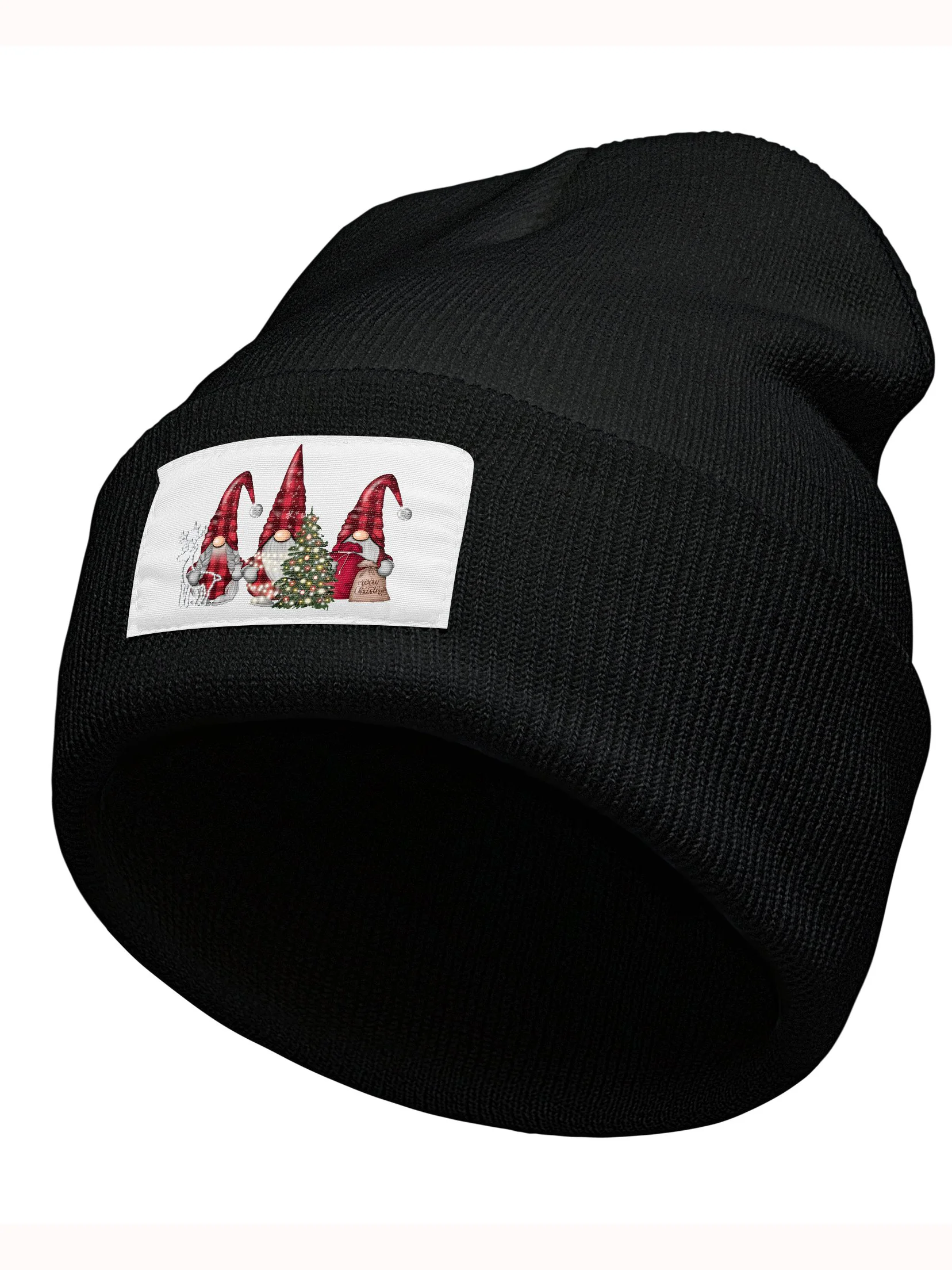 Christmas Gnome With Christmas Tree Christmas Graphic Beanie Hat