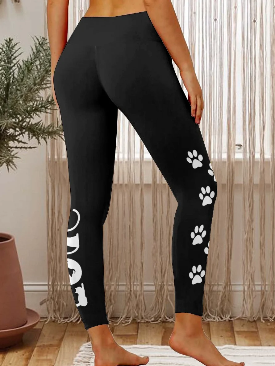 Cat Paw With Cat Love Women's Tummy Control Leggings