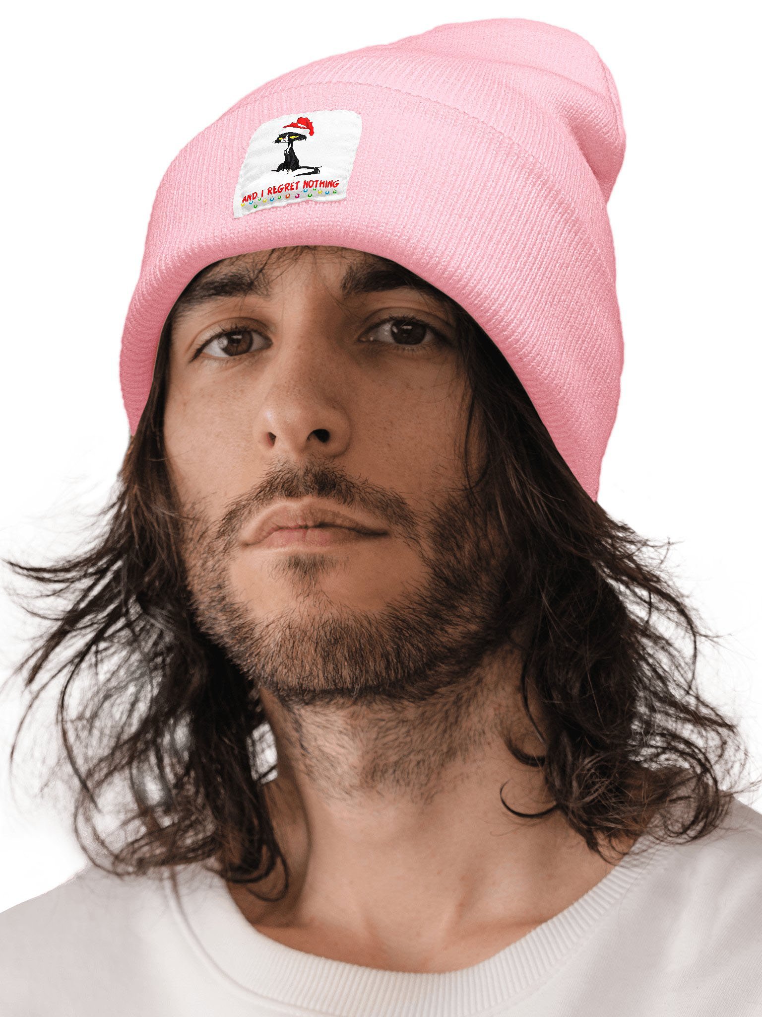 Funny Christmas Cat Animal Graphic Beanie Hat