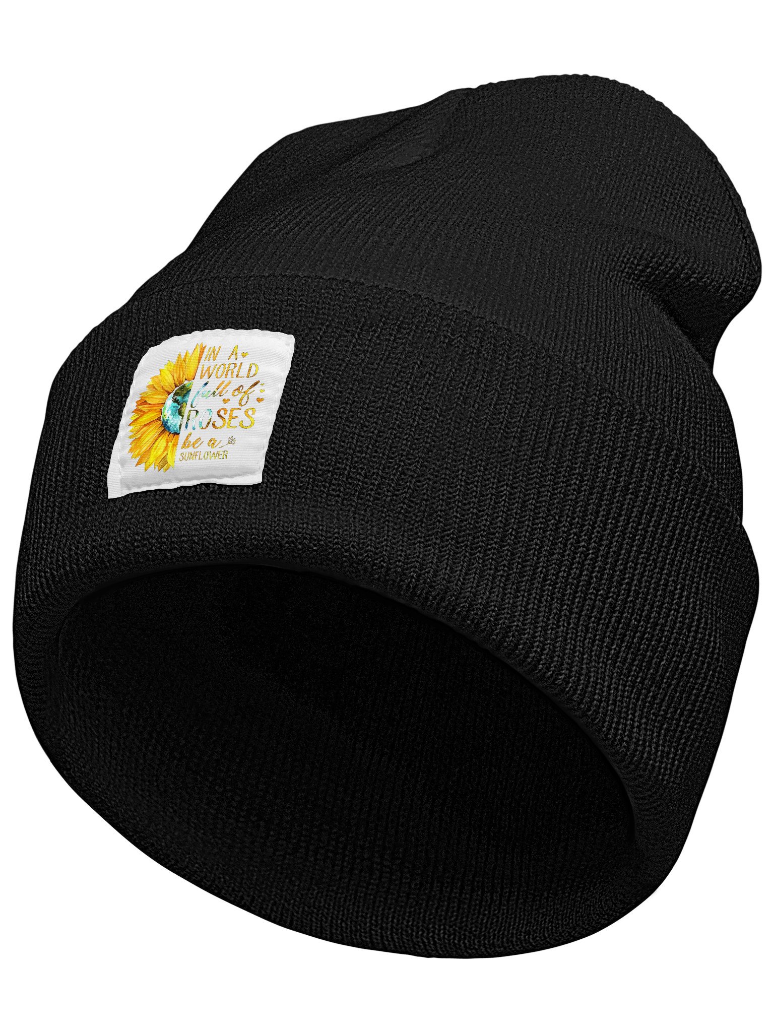 In A World Full Of Rose Be A Sunflower Animal Graphic Beanie Hat