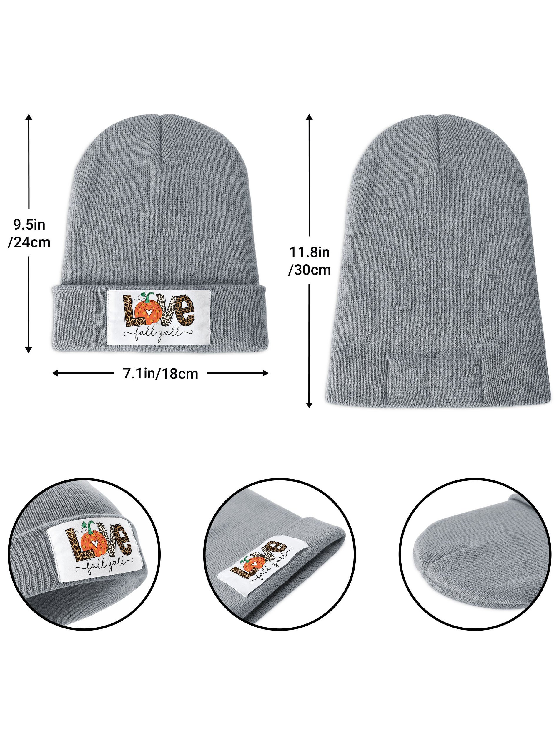 Love Pumpkin Print Halloween Graphic Beanie Hat