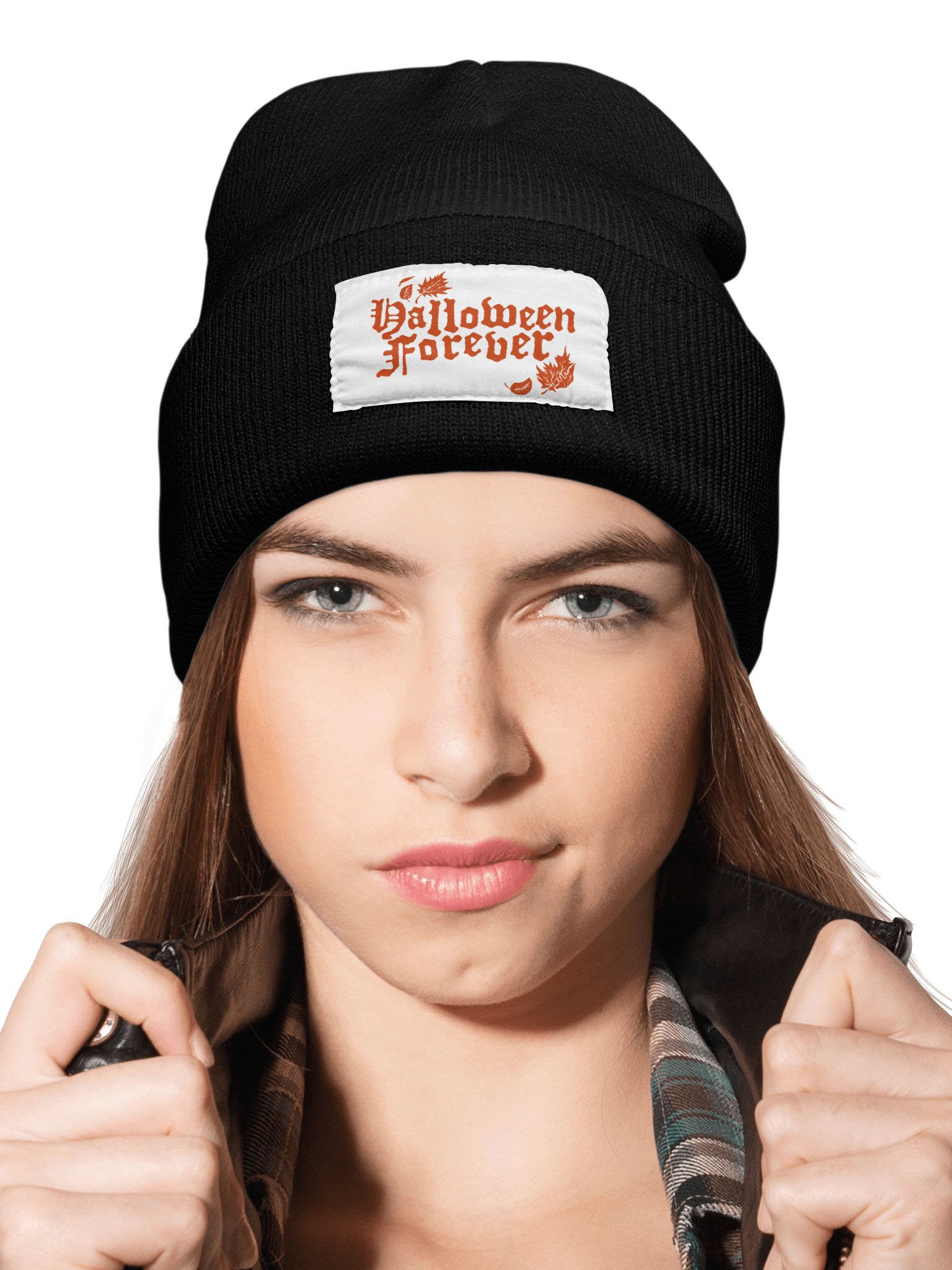 Halloween Forever Letter Beanie Hat