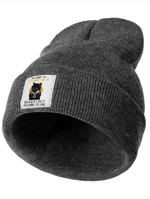 I’ll Going To Let God Fix It Cat Animal Graphic Beanie Hat