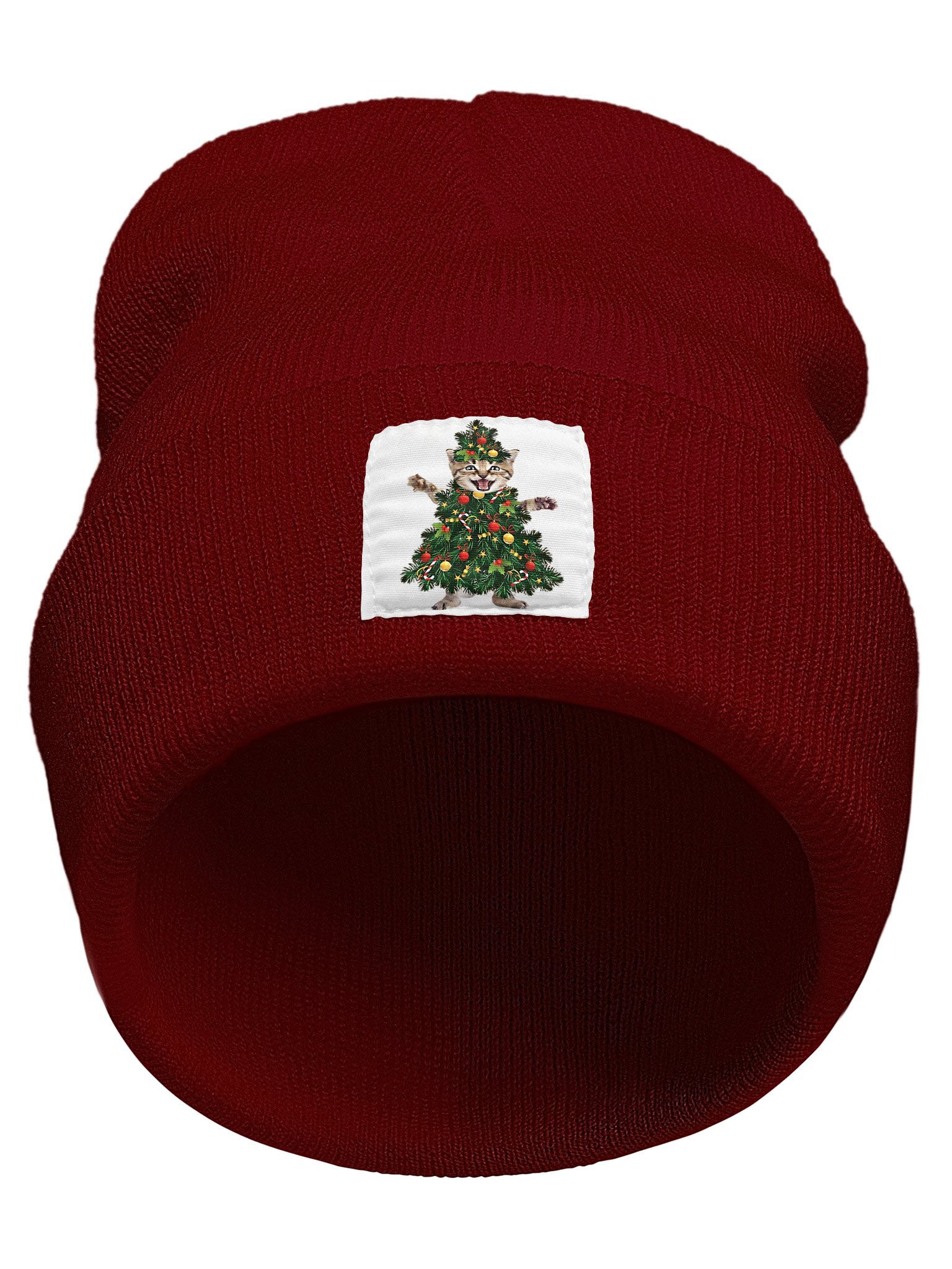 Funny Cat Christmas Tree Animal Graphic Beanie Hat