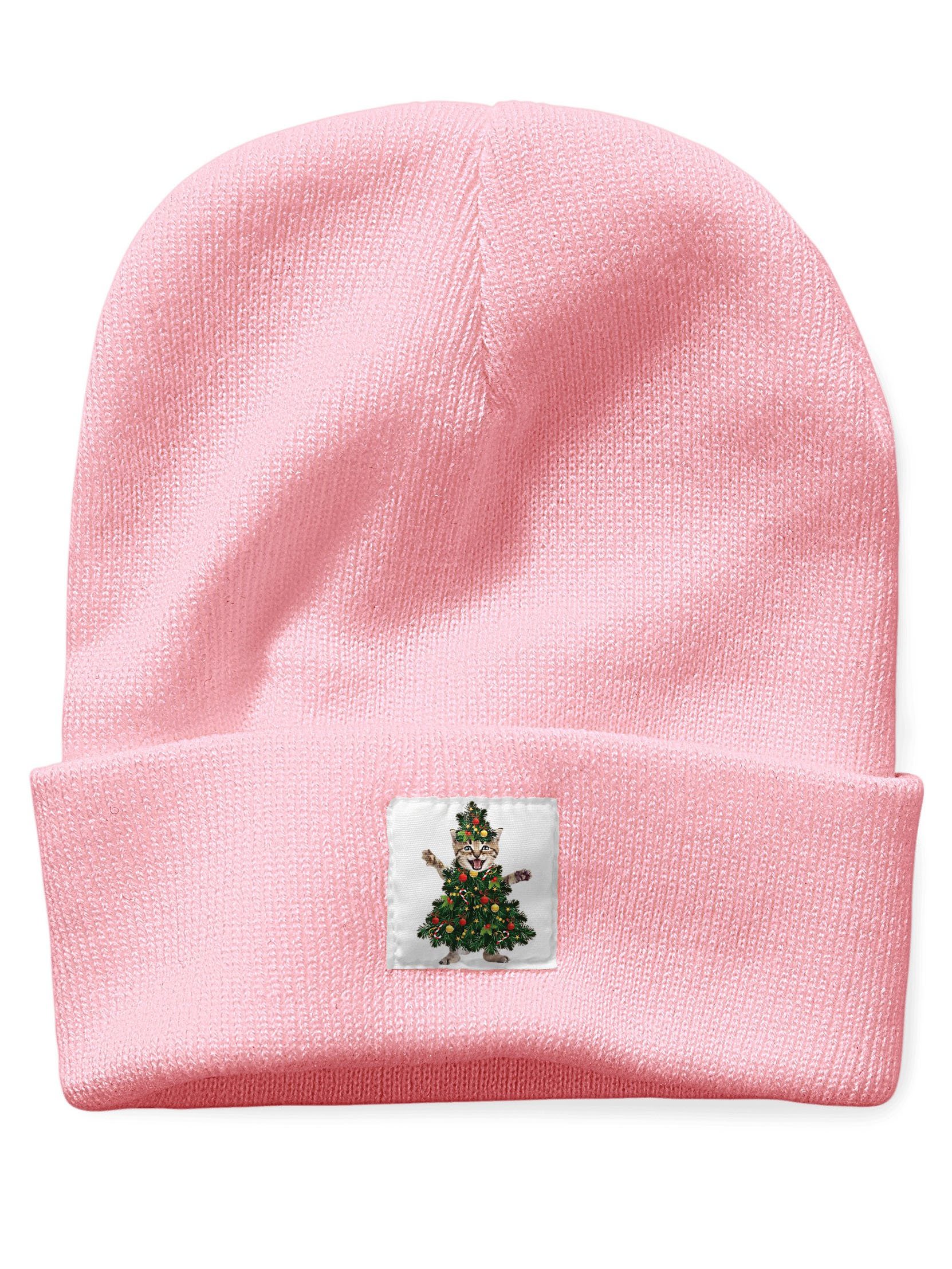 Funny Cat Christmas Tree Animal Graphic Beanie Hat