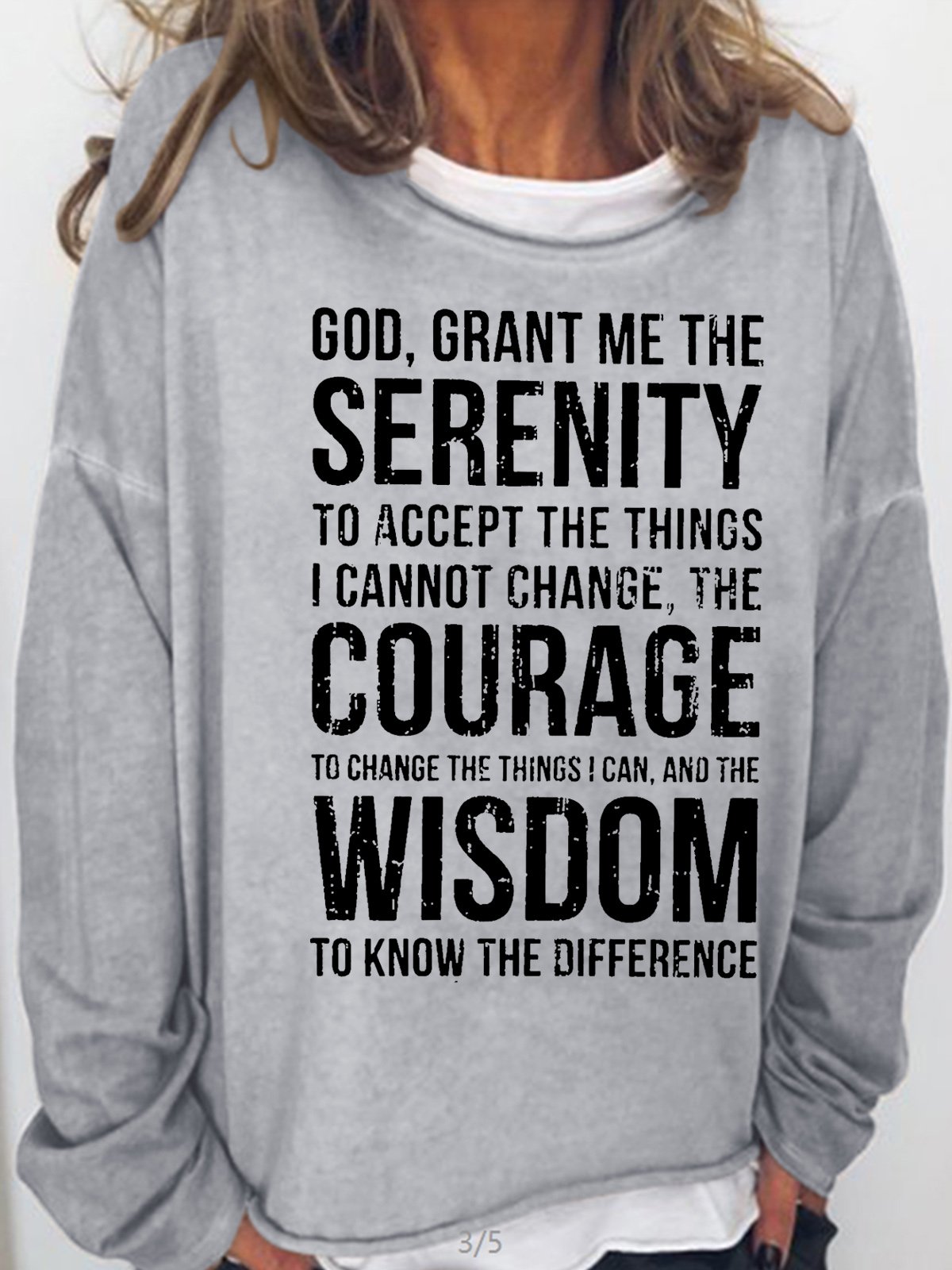 Womens God Letter Casual Sweatshirt