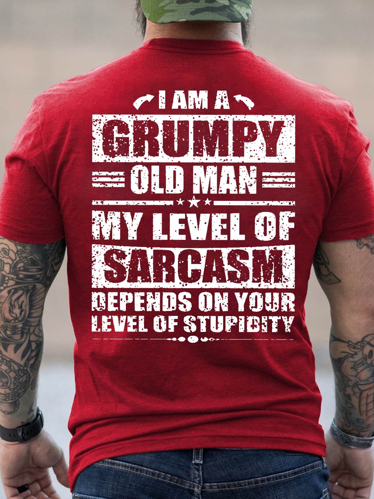 Men's I Am Grumpy Old Man Funny Cotton Text Letters Casual T-Shirt