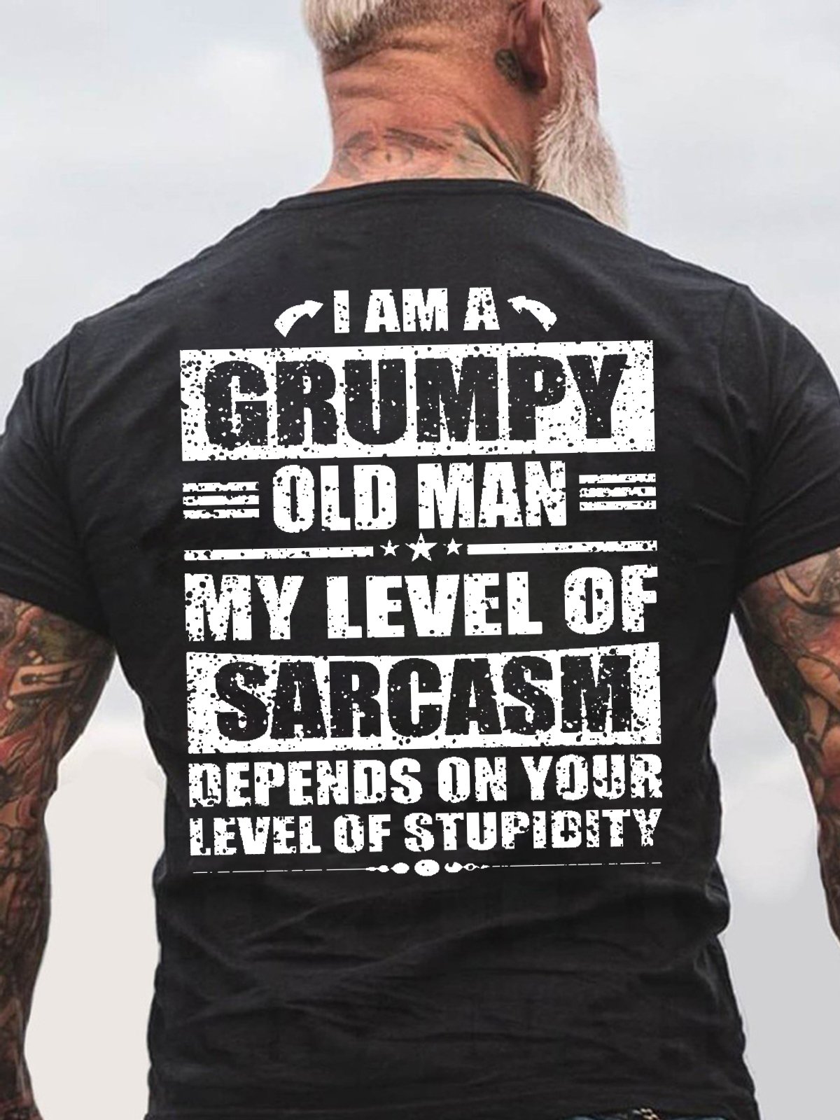 Men's I Am Grumpy Old Man Funny Cotton Text Letters Casual T-Shirt