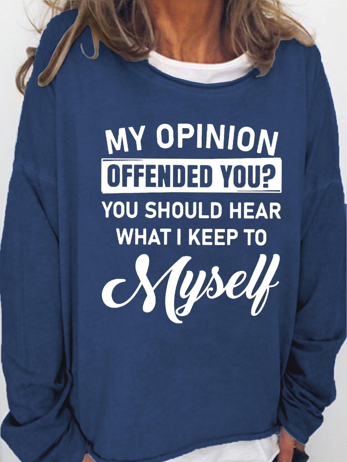 Womens Funny Letter Crew Neck Sweatshirt