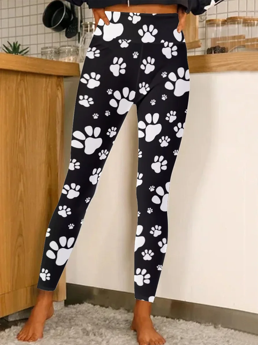 Dog Cat Paw Women's Tummy Control Leggings