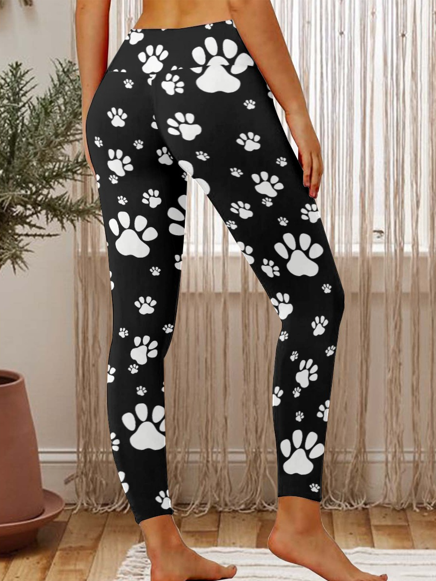 Dog Cat Paw Women's Tummy Control Leggings