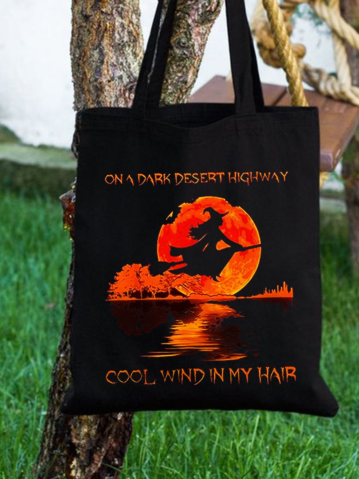 On A Dark Desert Highway Shopping Tote