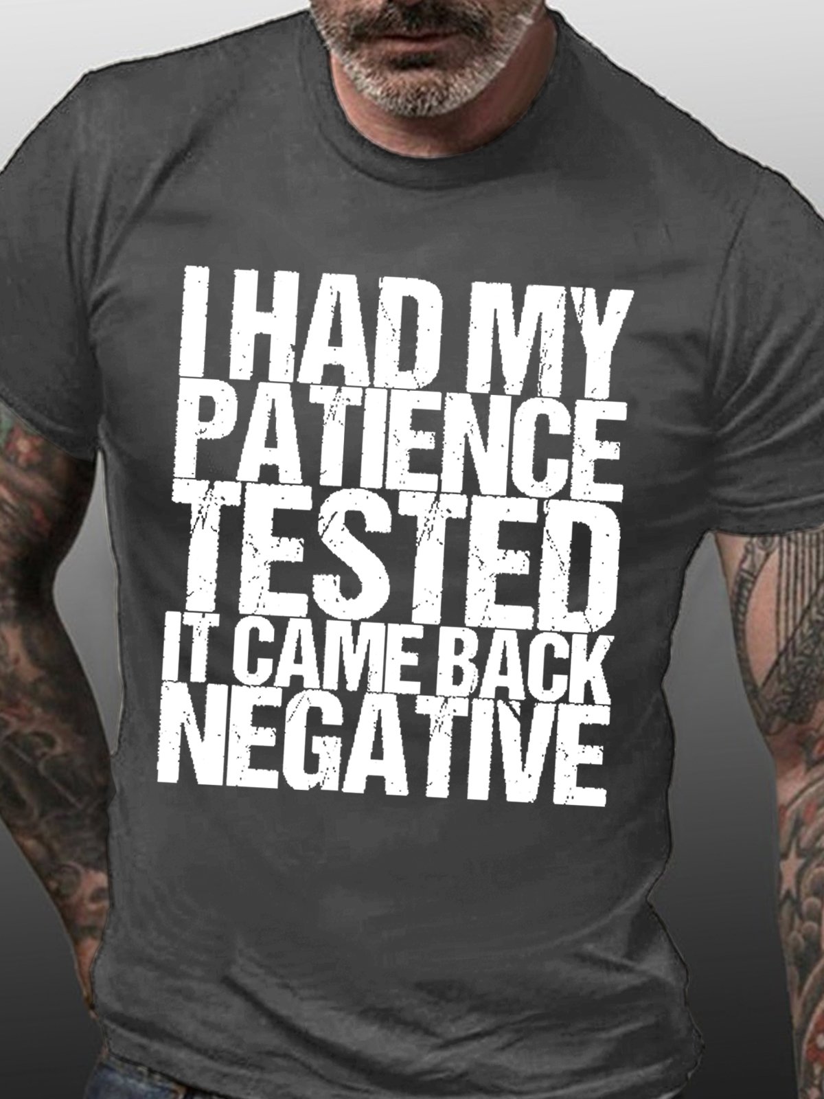 Women Funny Quotes I Had My Patience Tested It Came Back Negative Text Letters T-Shirt