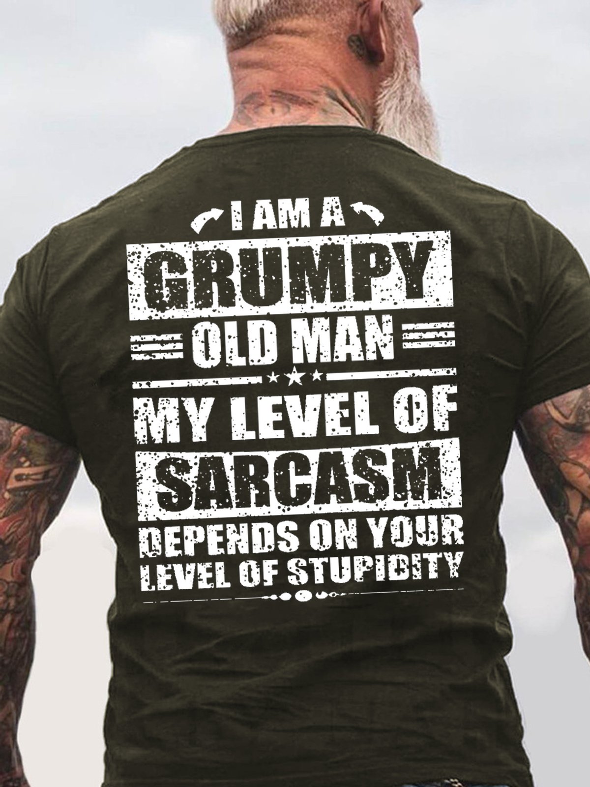 Men's I Am Grumpy Old Man Funny Cotton Text Letters Casual T-Shirt