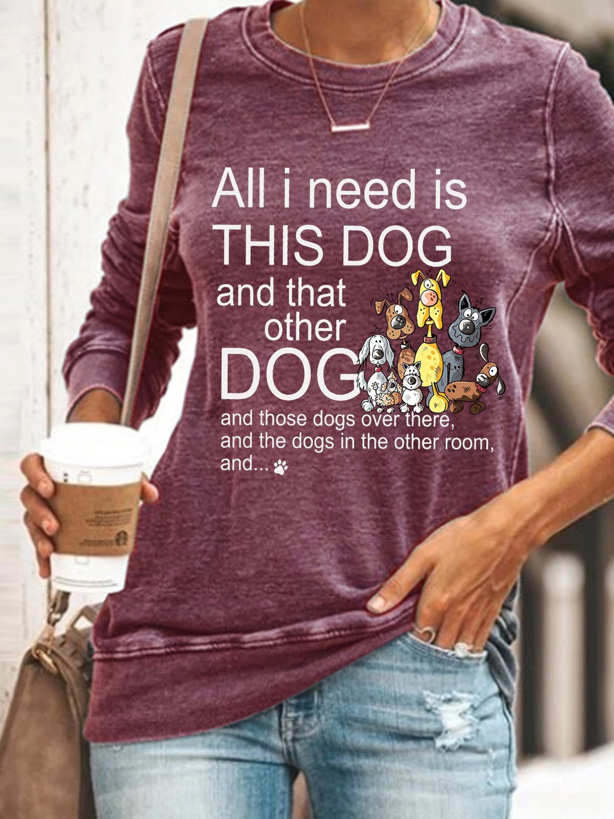 Women All I Need Need Is This Dog Pet Lover Regular Fit Simple Sweatshirt