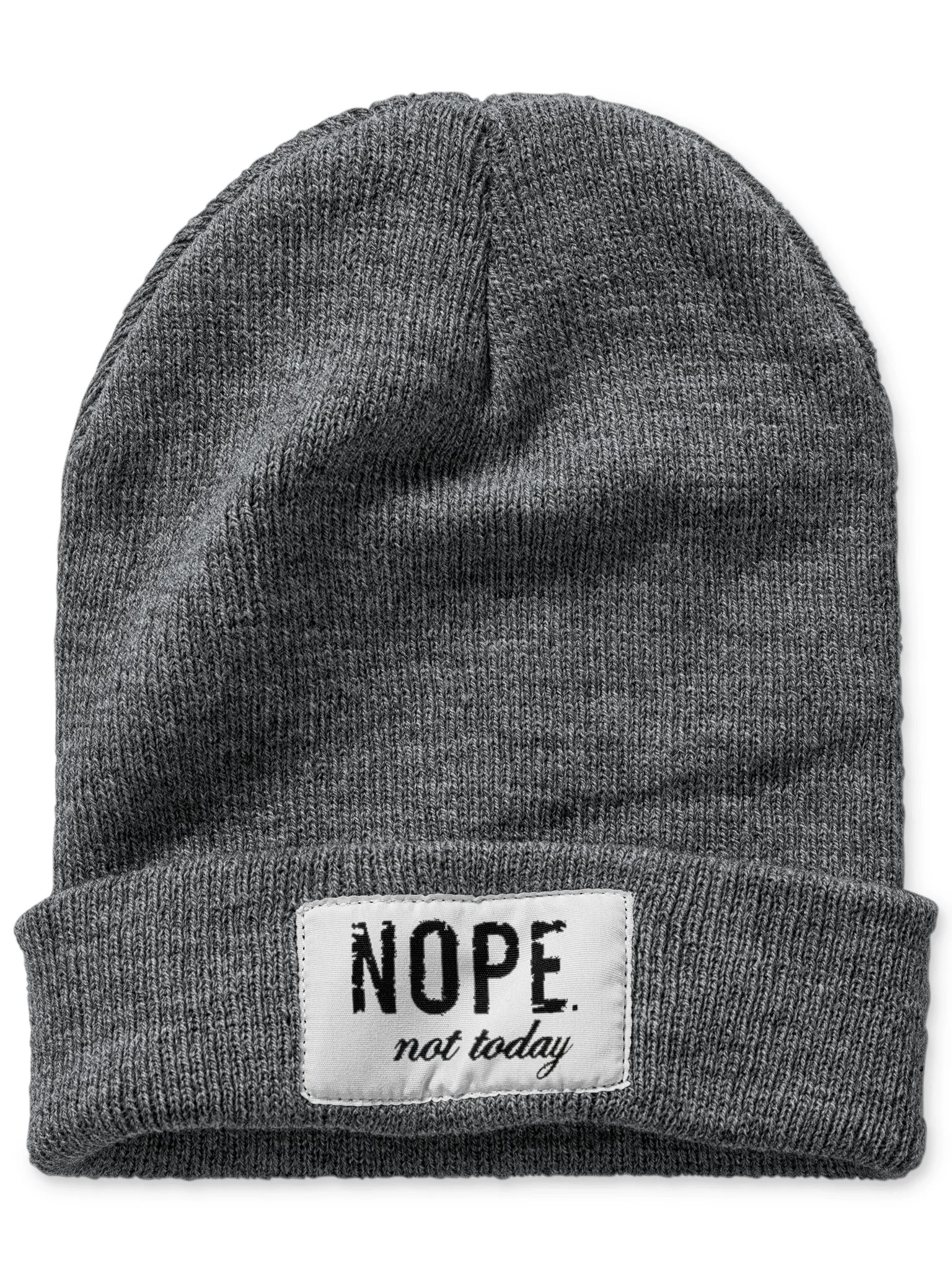 Nope Not Today Text Letter Beanie Hat