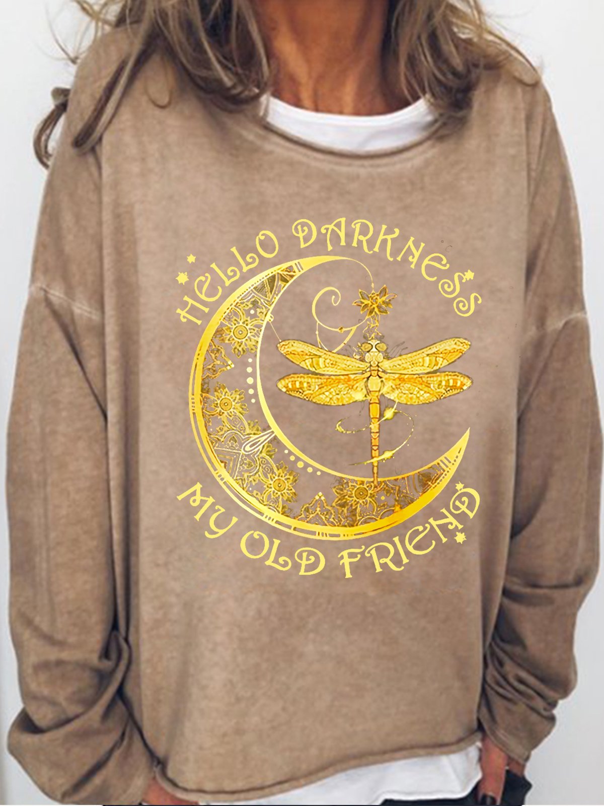 Womens Hallo Darkness My Old Friend Casual Sweatshirt