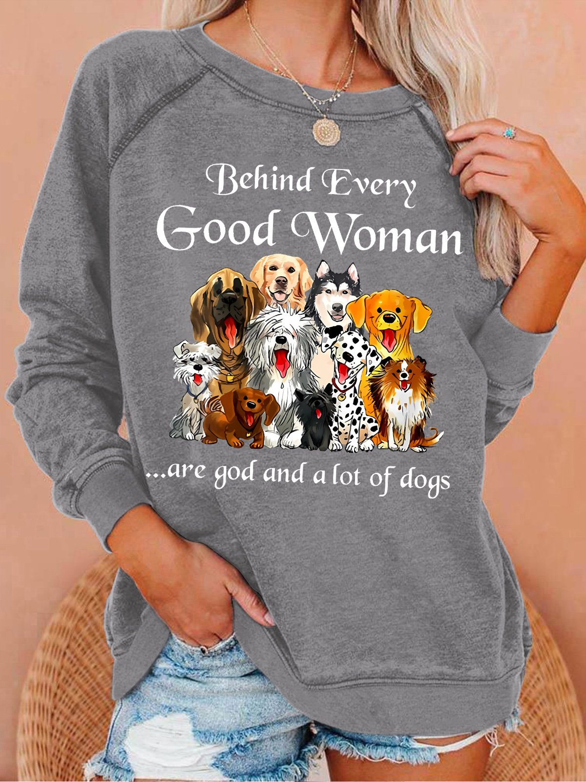 Womens Dog Lover Casual Sweatshirt