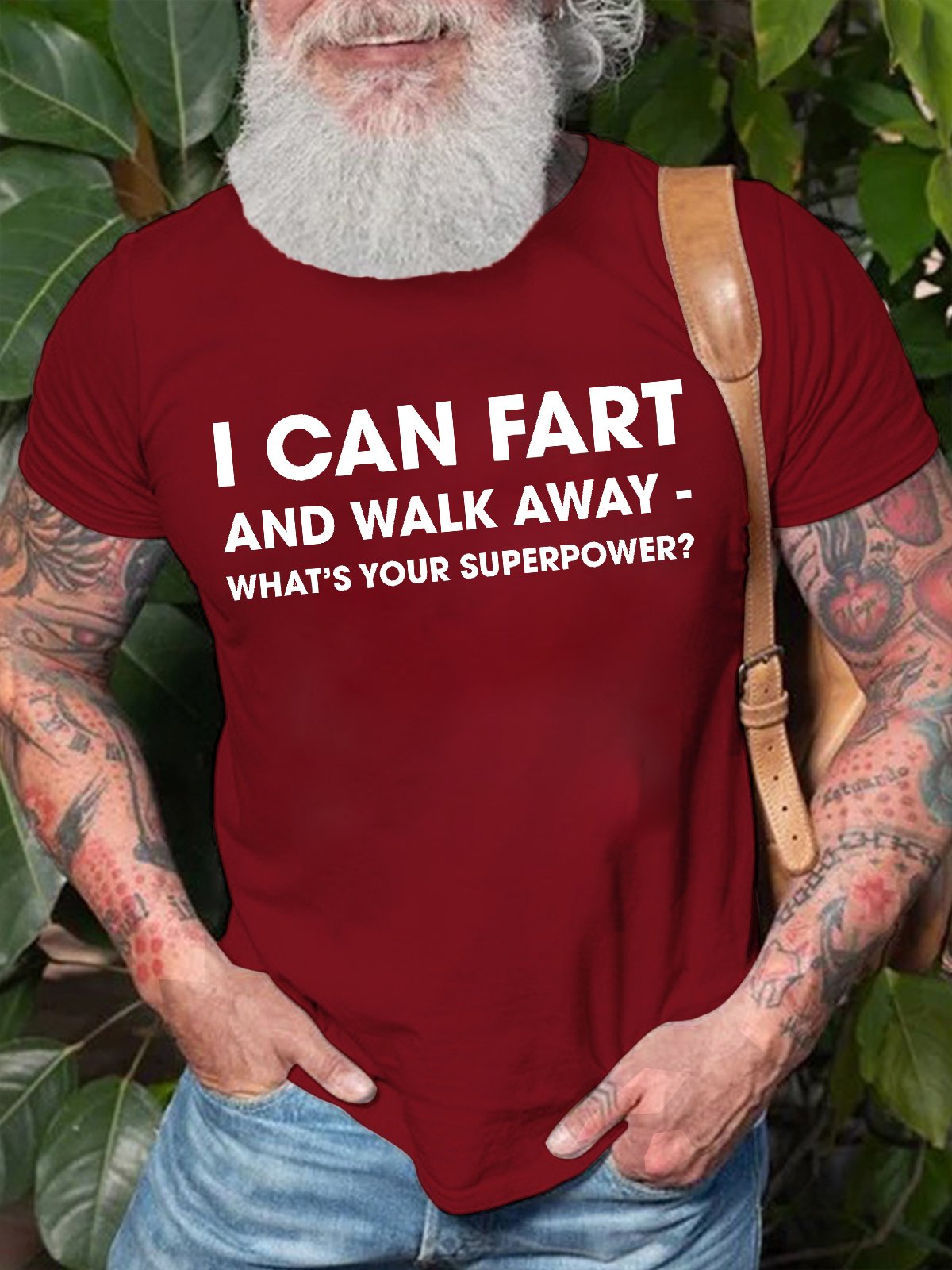 Mens I Can Fart And Walk Away Funny Graphics Printed Cotton Casual Text Letters T-Shirt