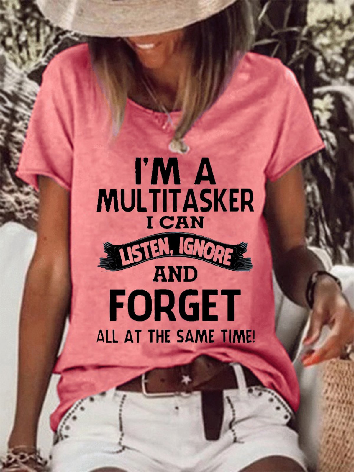 I'm A Multitasker I Can Listen Ignore And Forget All At The Same Time Funny Loose Cotton-Blend T-Shirt