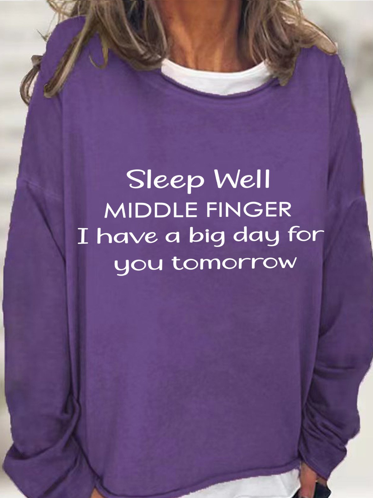 Lilicloth X Paula Sleep Well Middle Finger I Have A Big Day For You Tomorrow Women's Sweatshirt