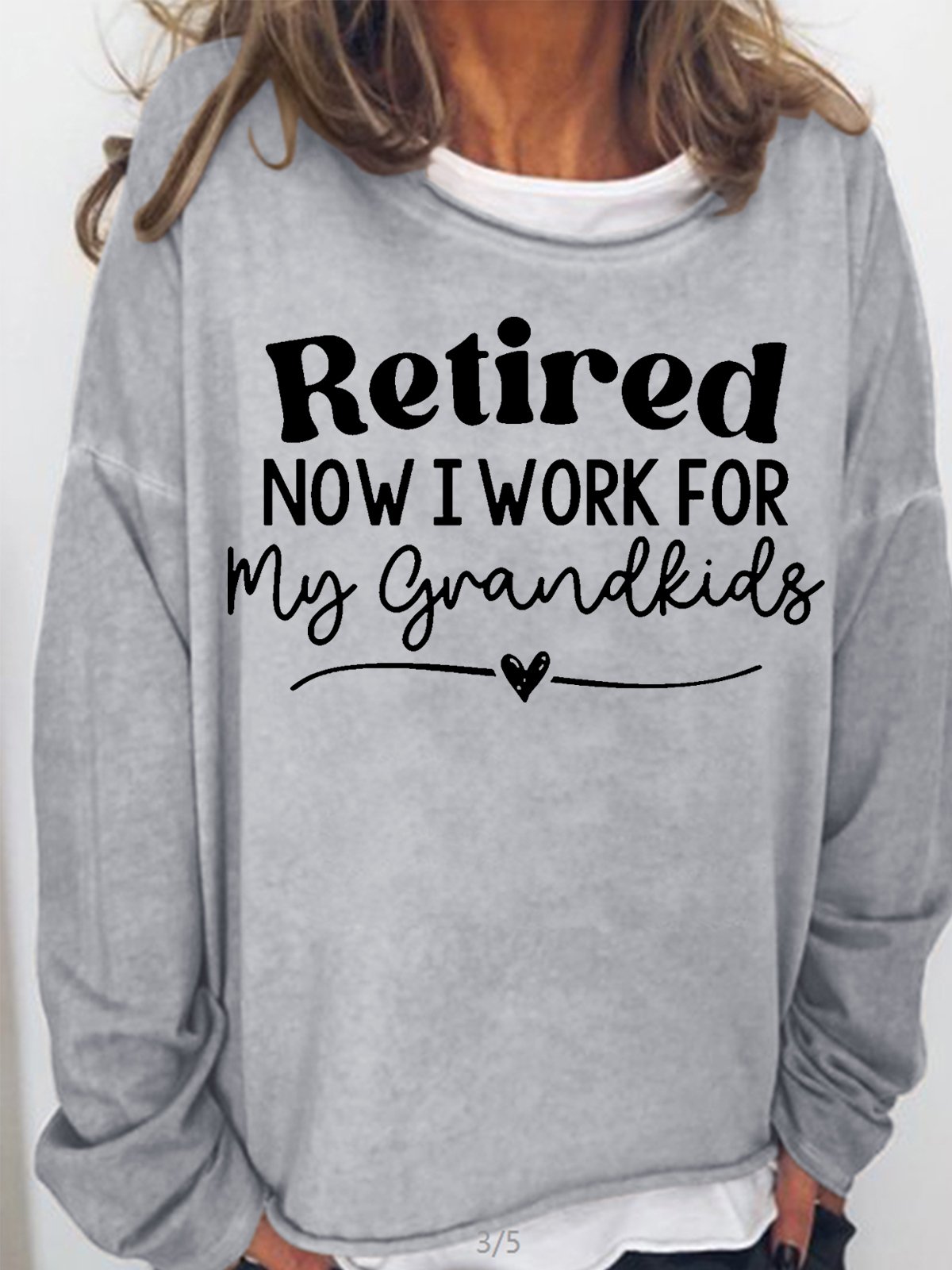 Womens Retired Now I Work From My Grandkids Crew Neck Sweatshirt