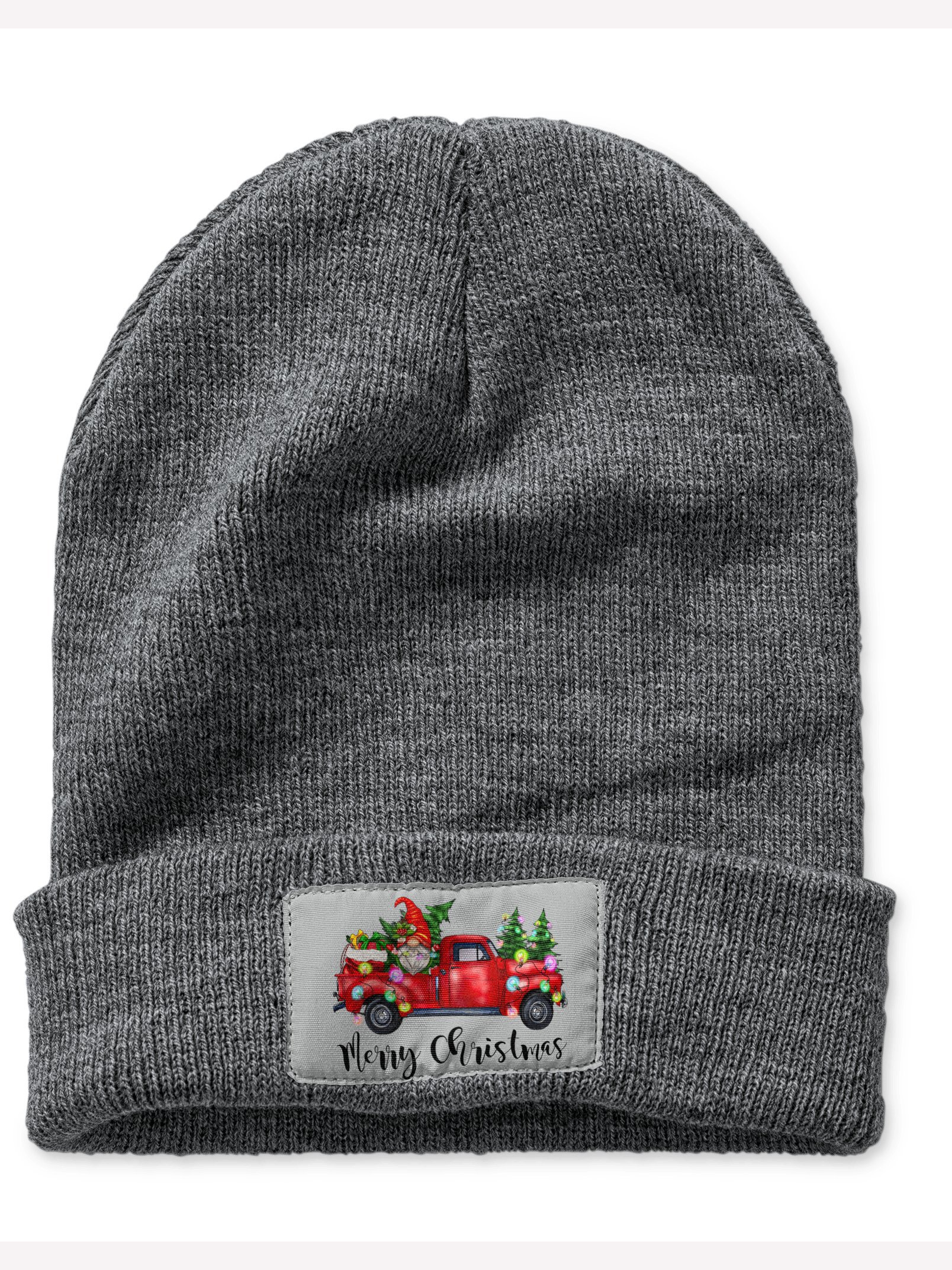 Christmas Gnome Buffalo Plaid Graphic Print Merry Christmas Graphic Beanie Hat