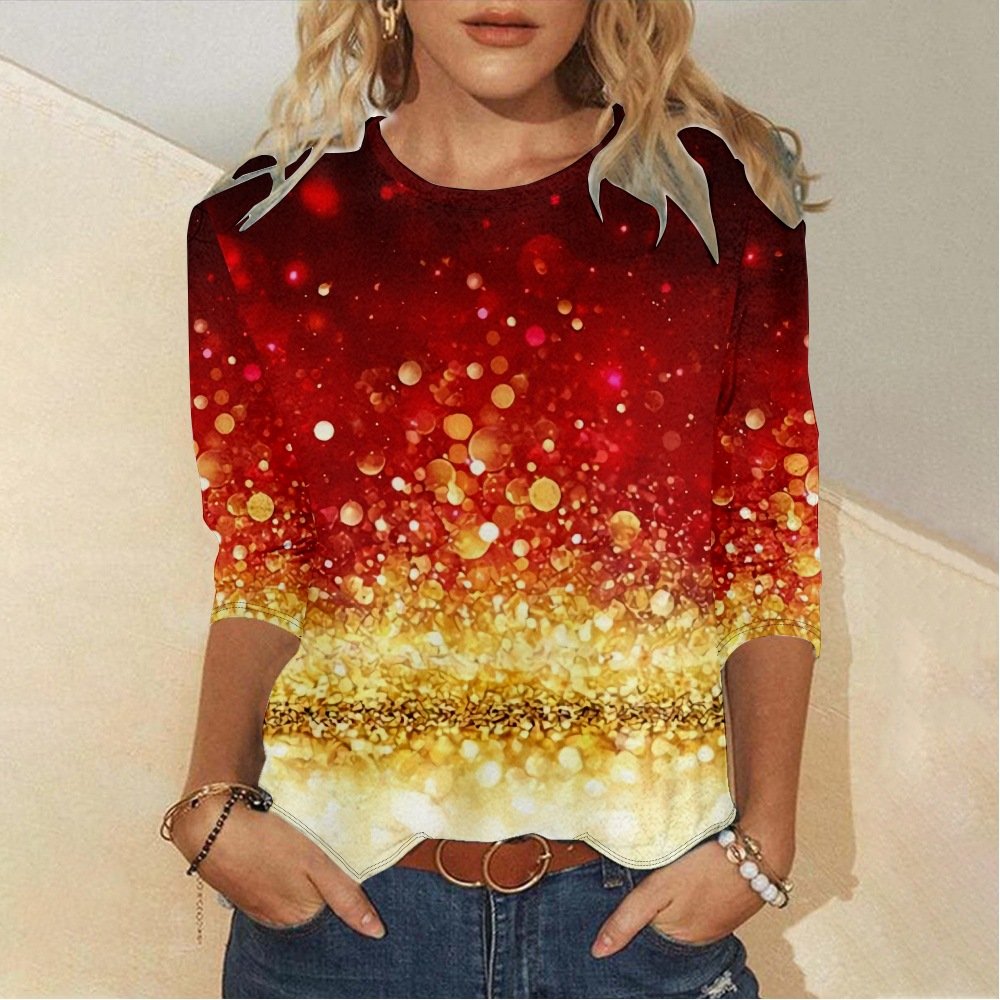 Women's Crew Neck Christmas Casual Top