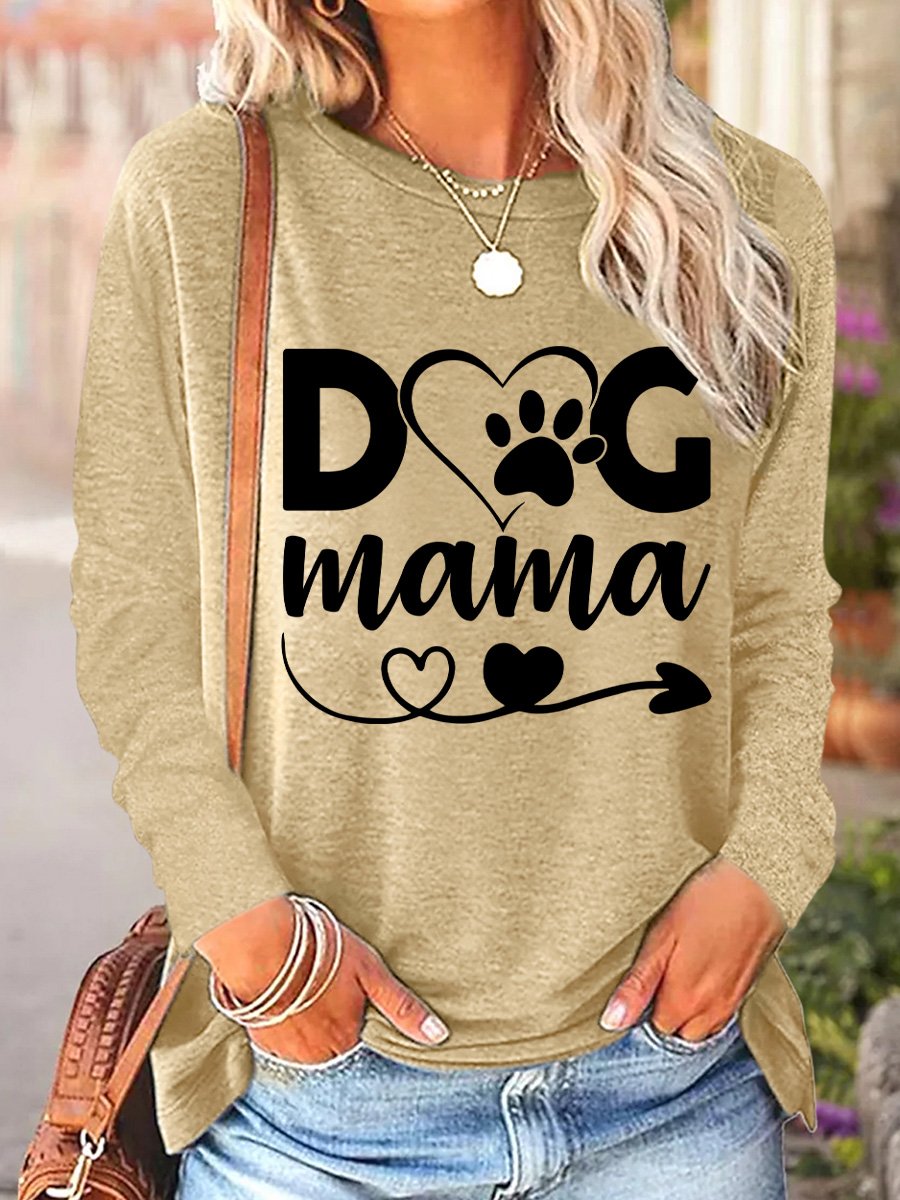 Lilicloth X Manikvskhan Dog Lovers Shirt Dog Mama Womens Long Sleeve T-Shirt