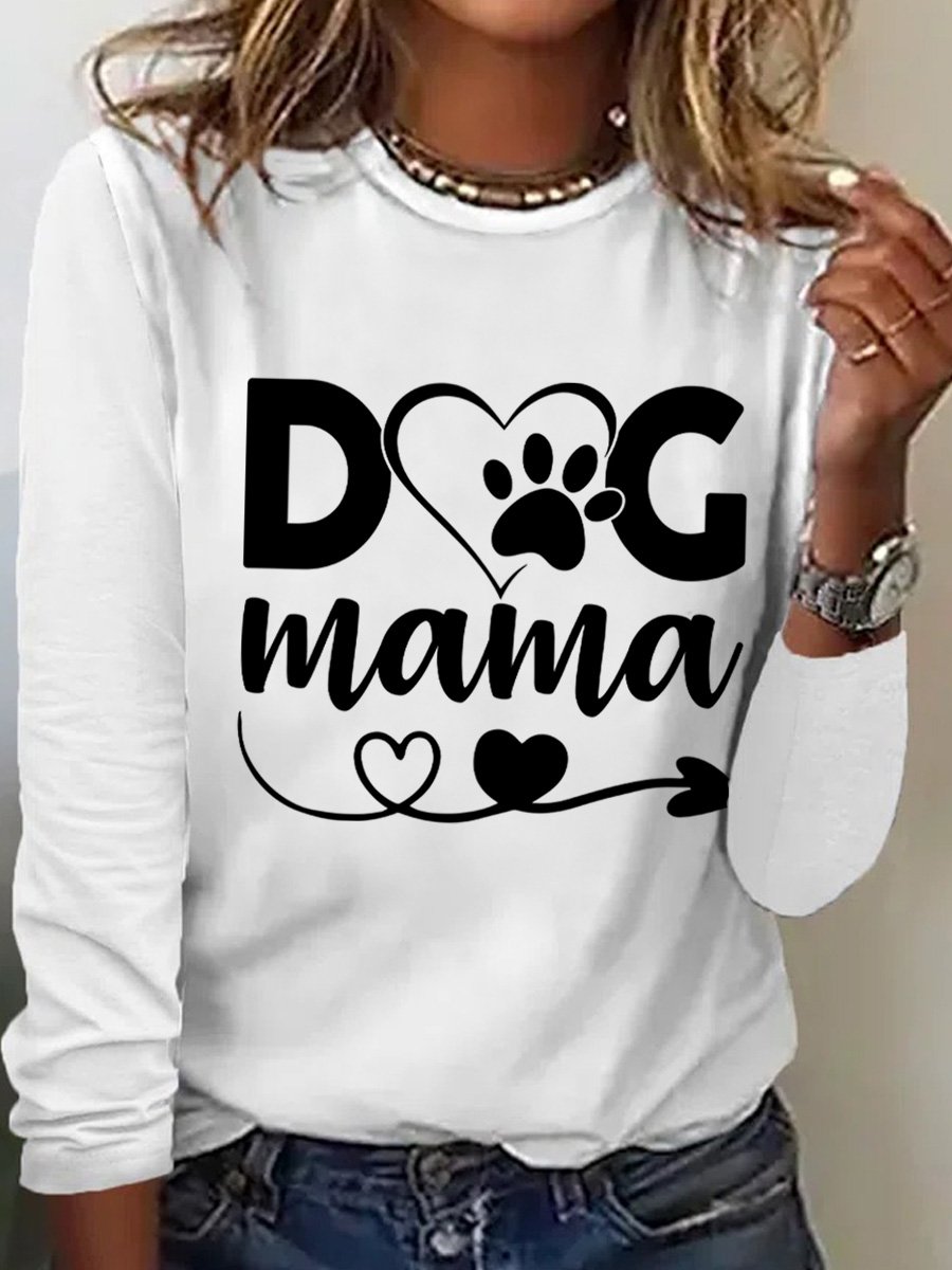 Lilicloth X Manikvskhan Dog Lovers Shirt Dog Mama Womens Long Sleeve T-Shirt