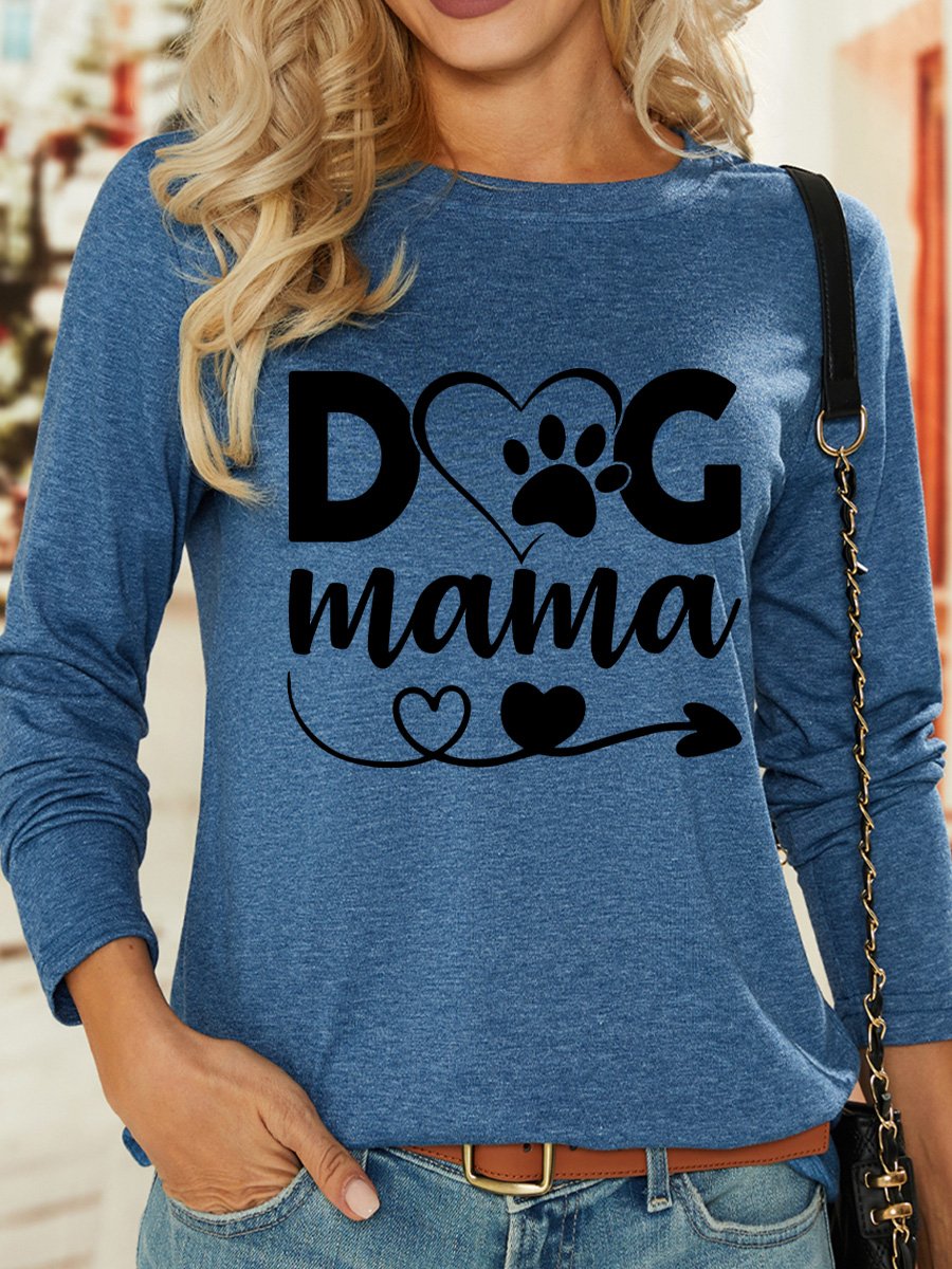 Lilicloth X Manikvskhan Dog Lovers Shirt Dog Mama Womens Long Sleeve T-Shirt