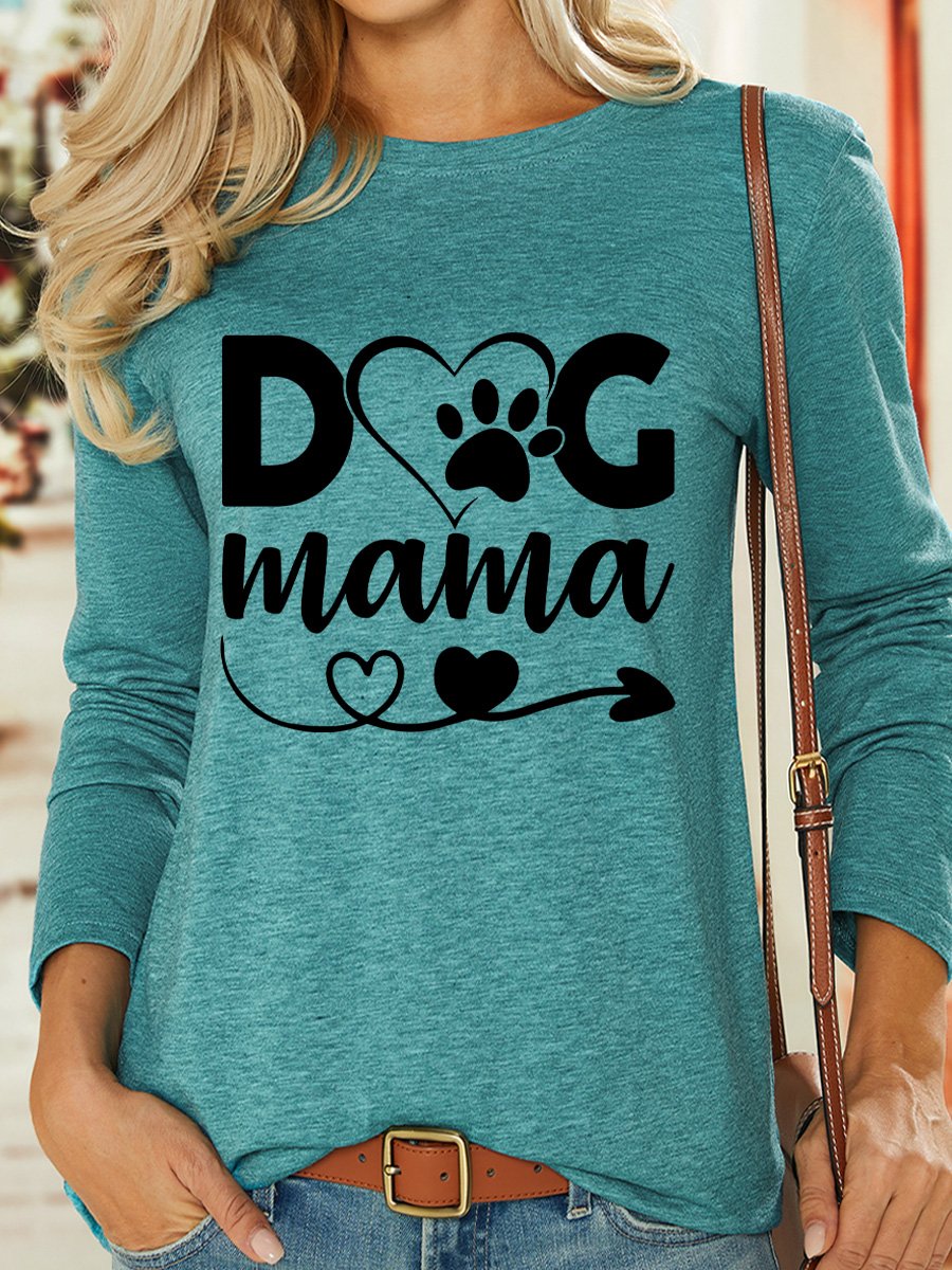 Lilicloth X Manikvskhan Dog Lovers Shirt Dog Mama Womens Long Sleeve T-Shirt