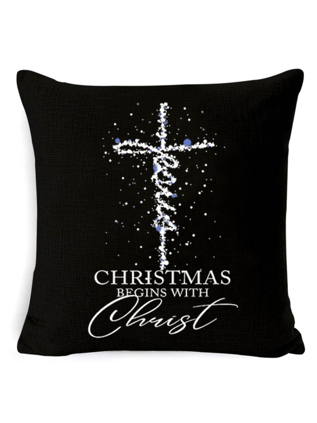 18*18 Jesus Christmas Backrest Cushion Pillow Covers Decorations For Home