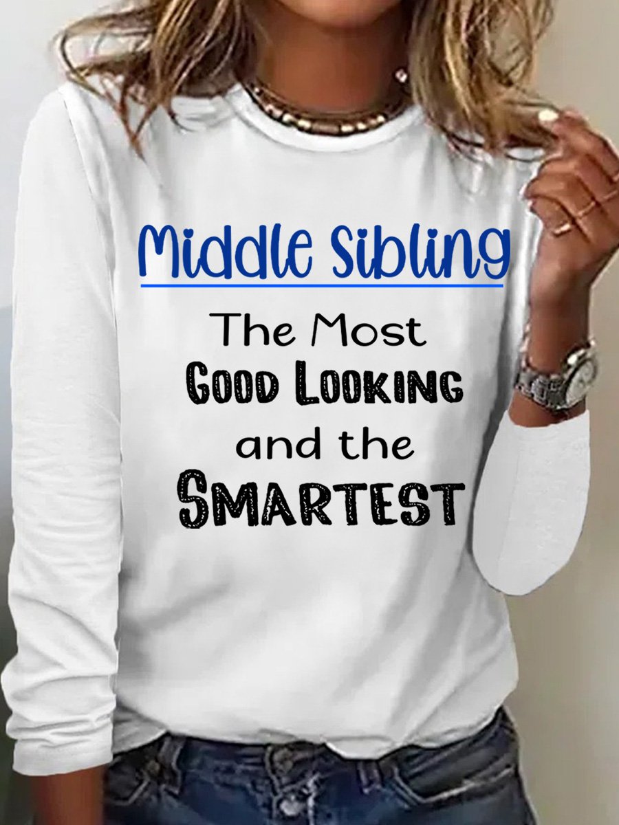 Lilicloth X Paula Funny Gift For Sister Middle Sibling Womens Long Sleeve T-Shirt