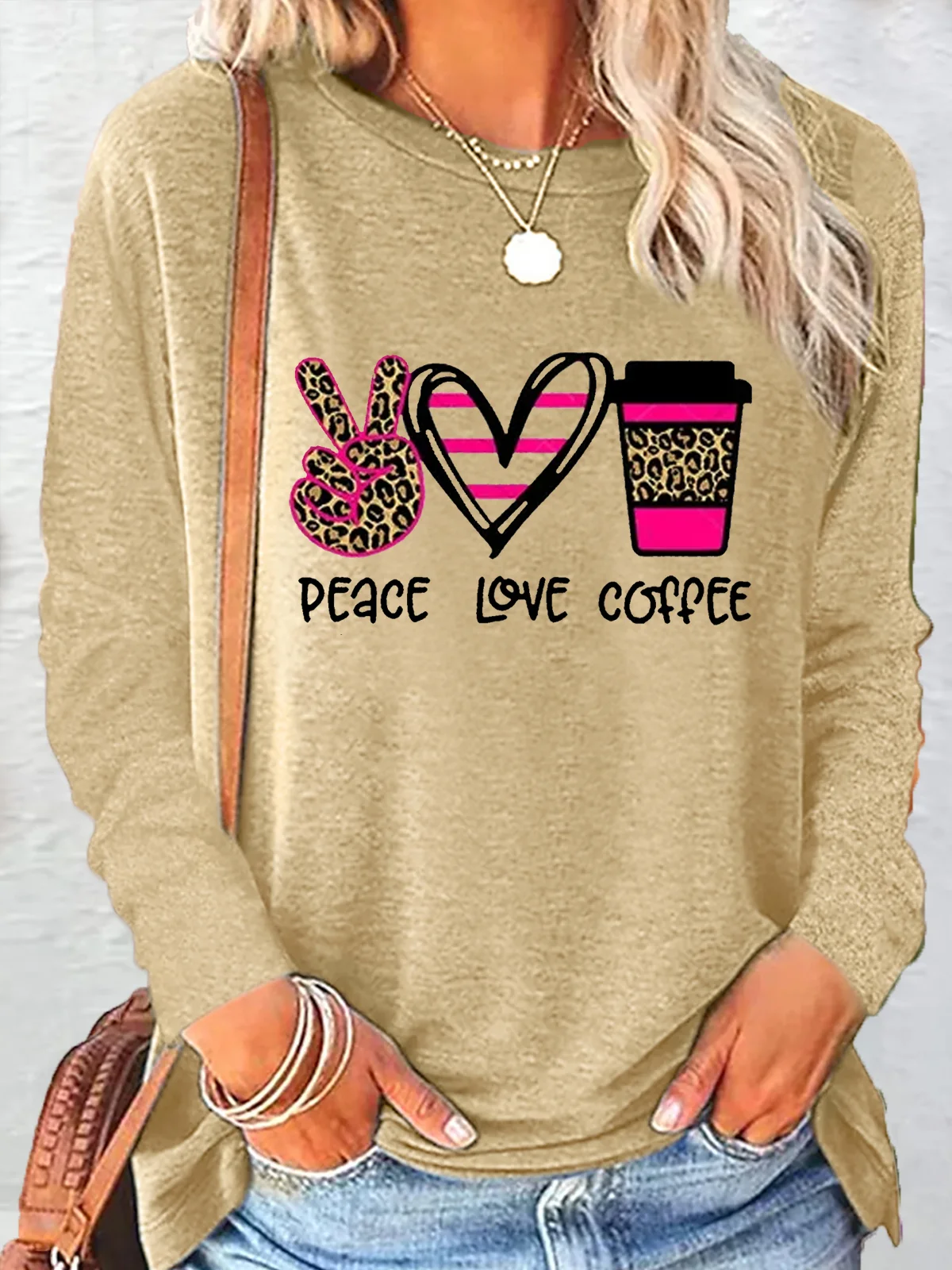 Women's Peace Love Coffee Casual Top