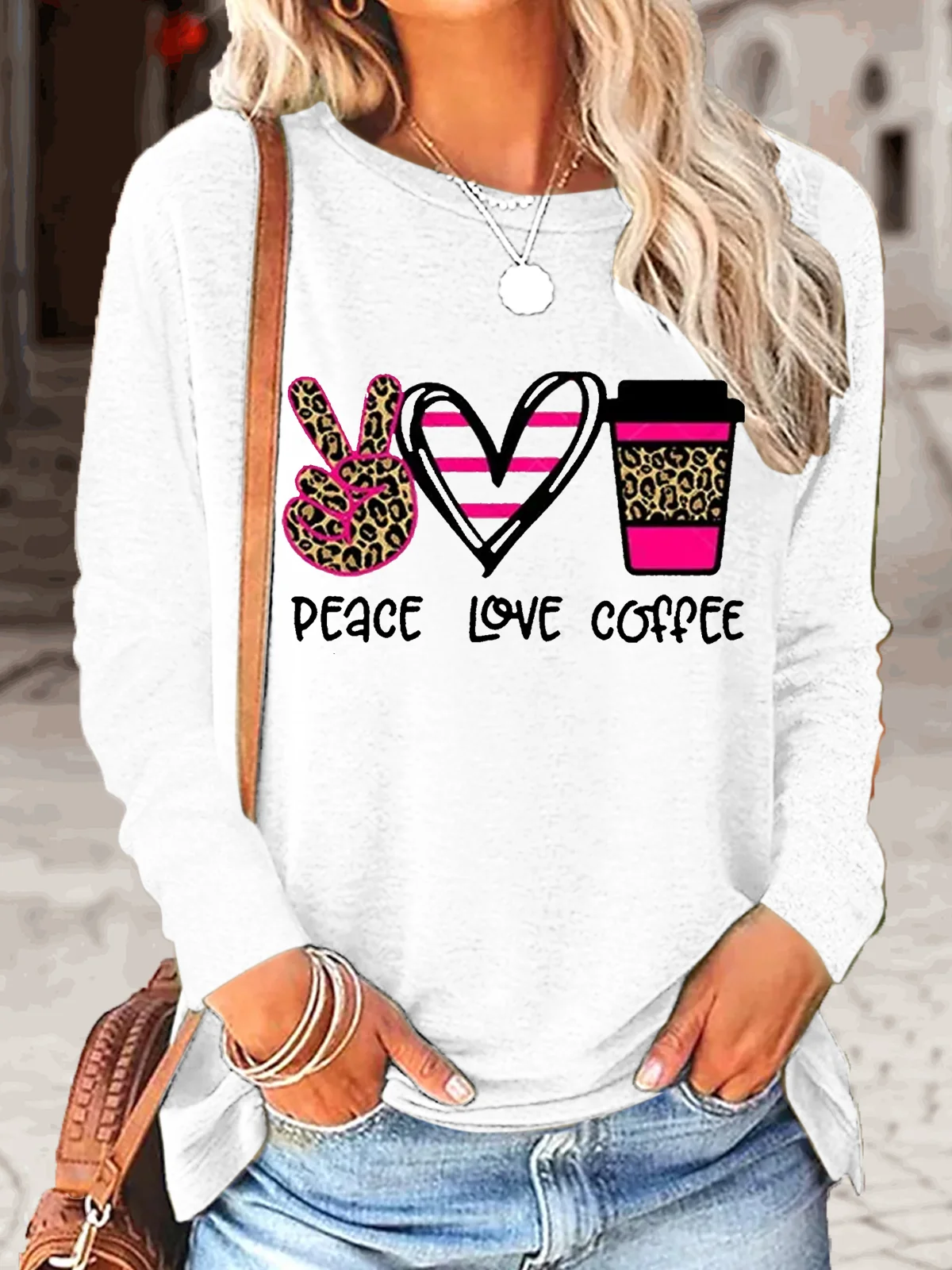 Women's Peace Love Coffee Casual Top